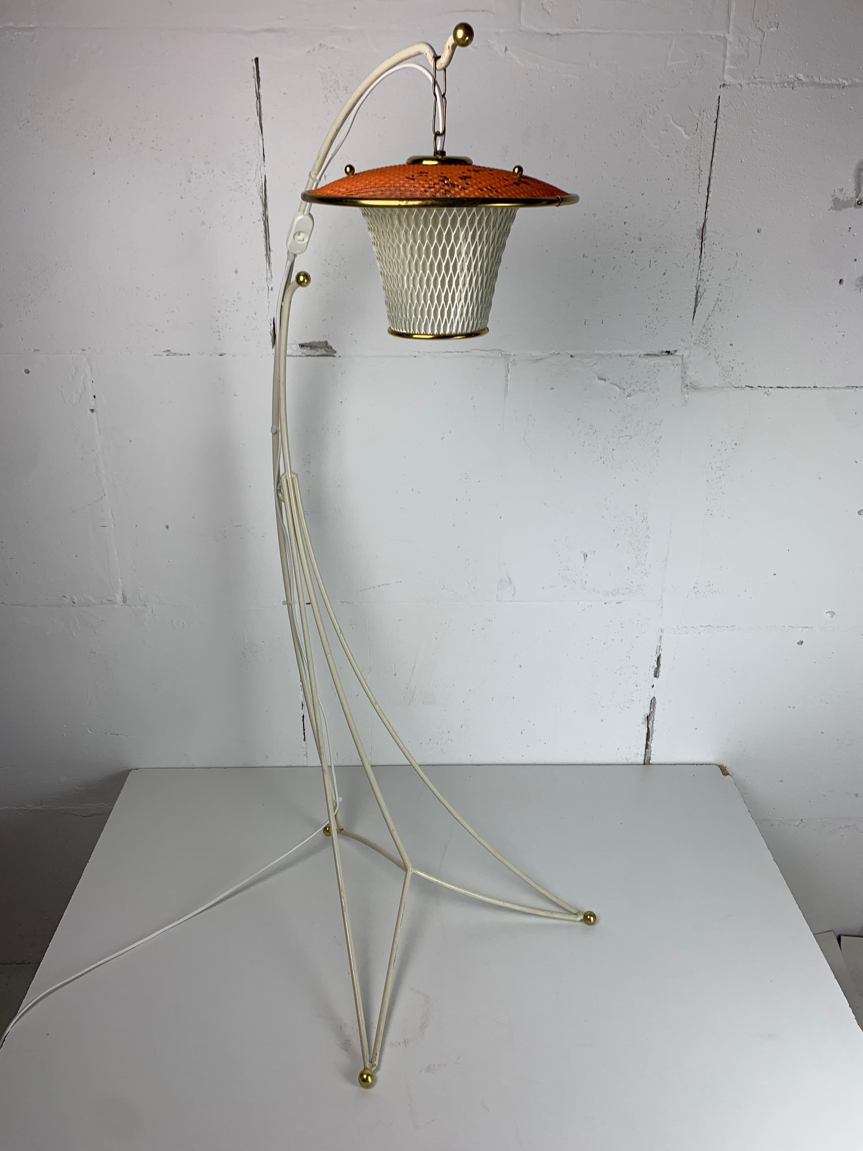Lampadaire bas à lanterne rockabilly français du milieu du siècle, années 1950 en vente 3