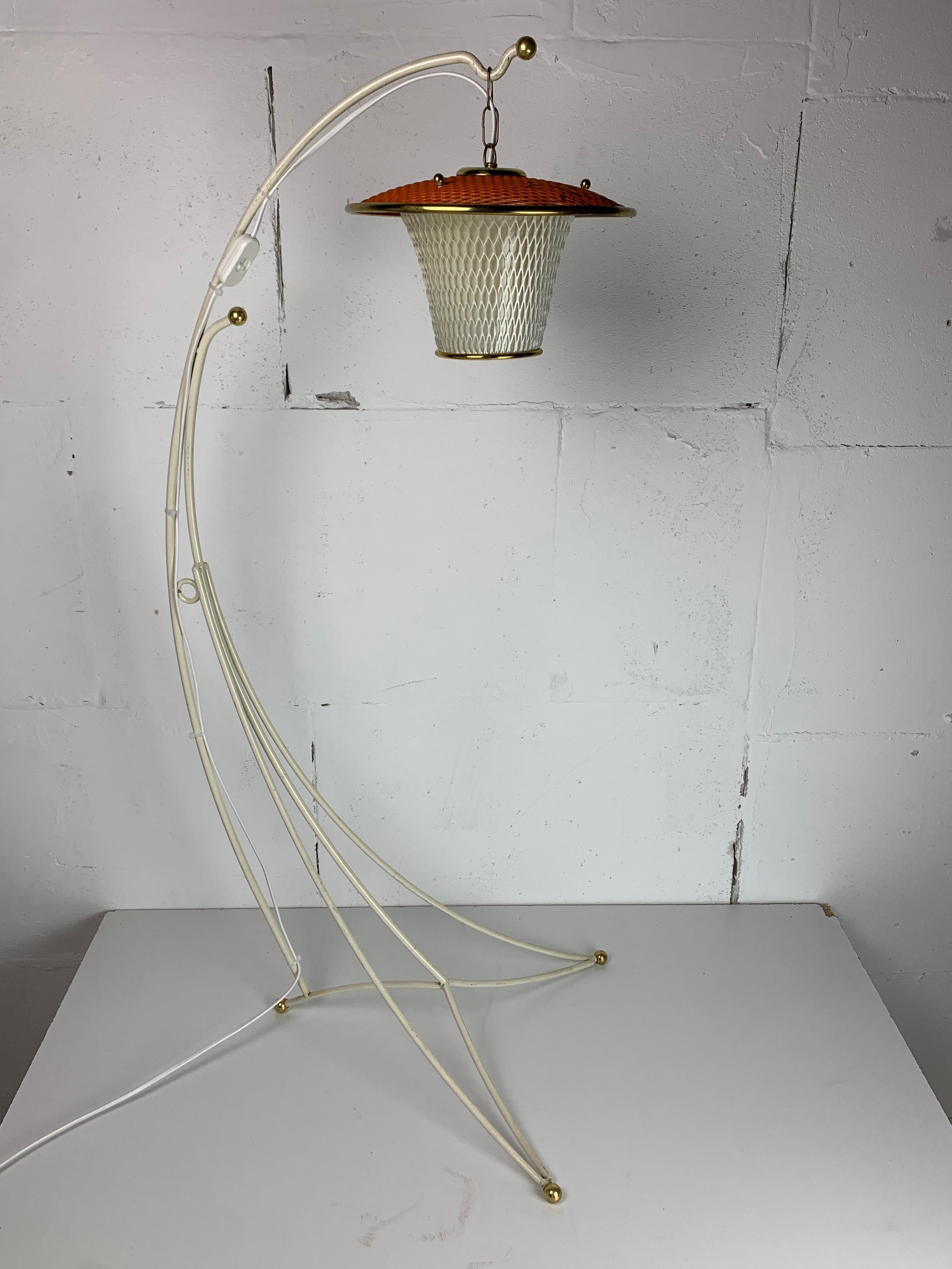 Lampadaire bas à lanterne rockabilly français du milieu du siècle, années 1950 en vente 4