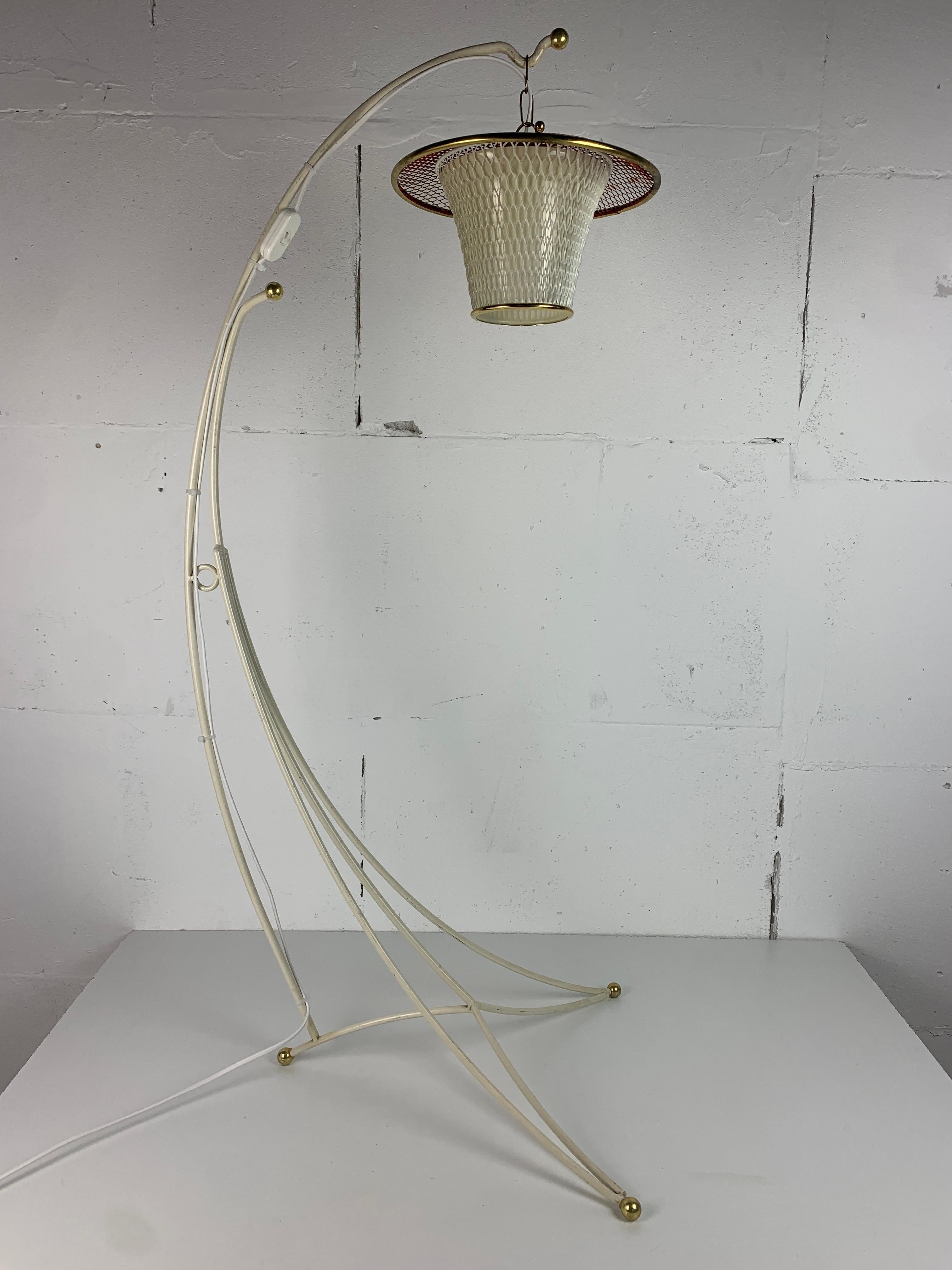Lampadaire bas à lanterne rockabilly français du milieu du siècle, années 1950 en vente 7