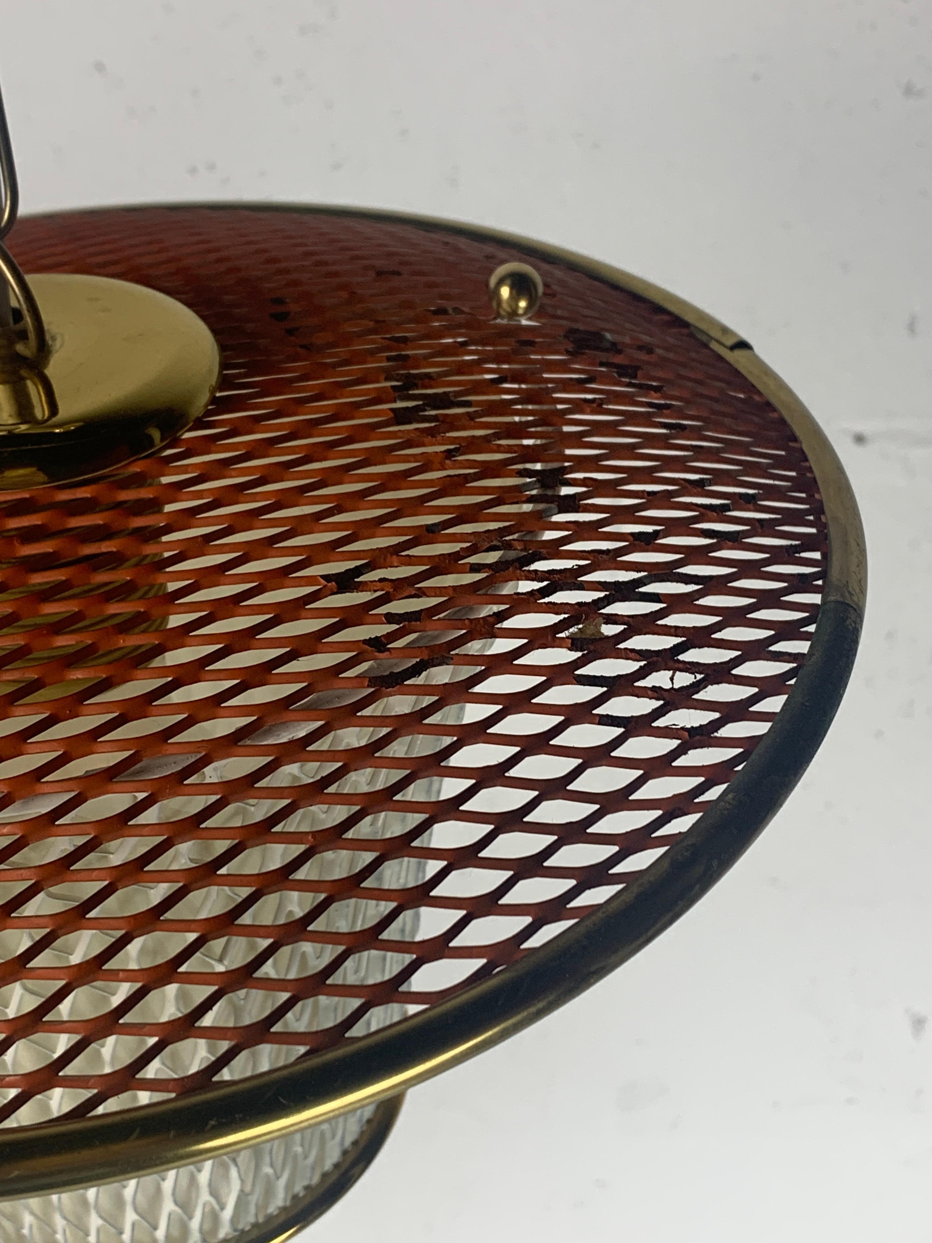 Milieu du XXe siècle Lampadaire bas à lanterne rockabilly français du milieu du siècle, années 1950 en vente