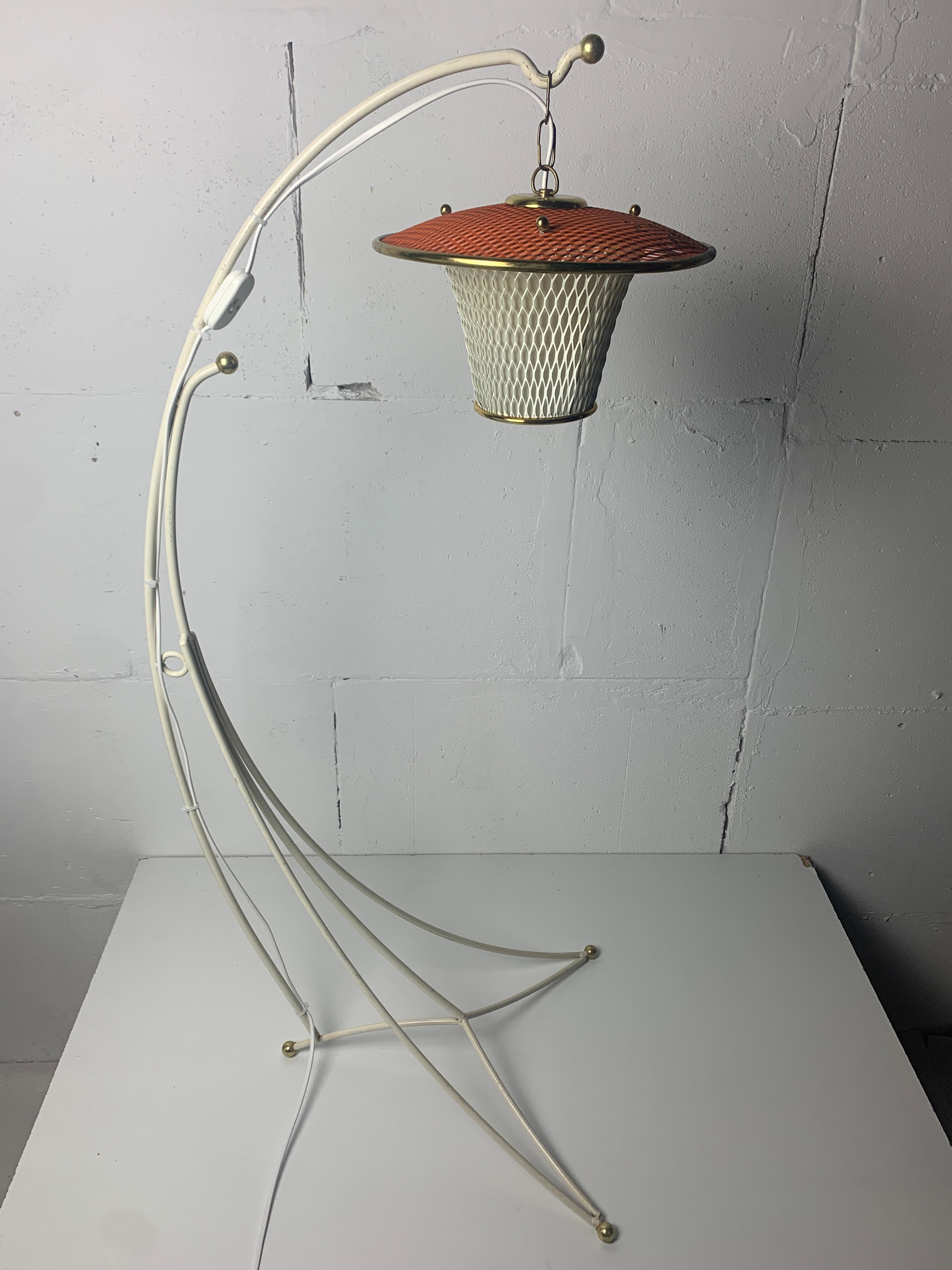 Lampadaire bas à lanterne rockabilly français du milieu du siècle, années 1950 en vente 1