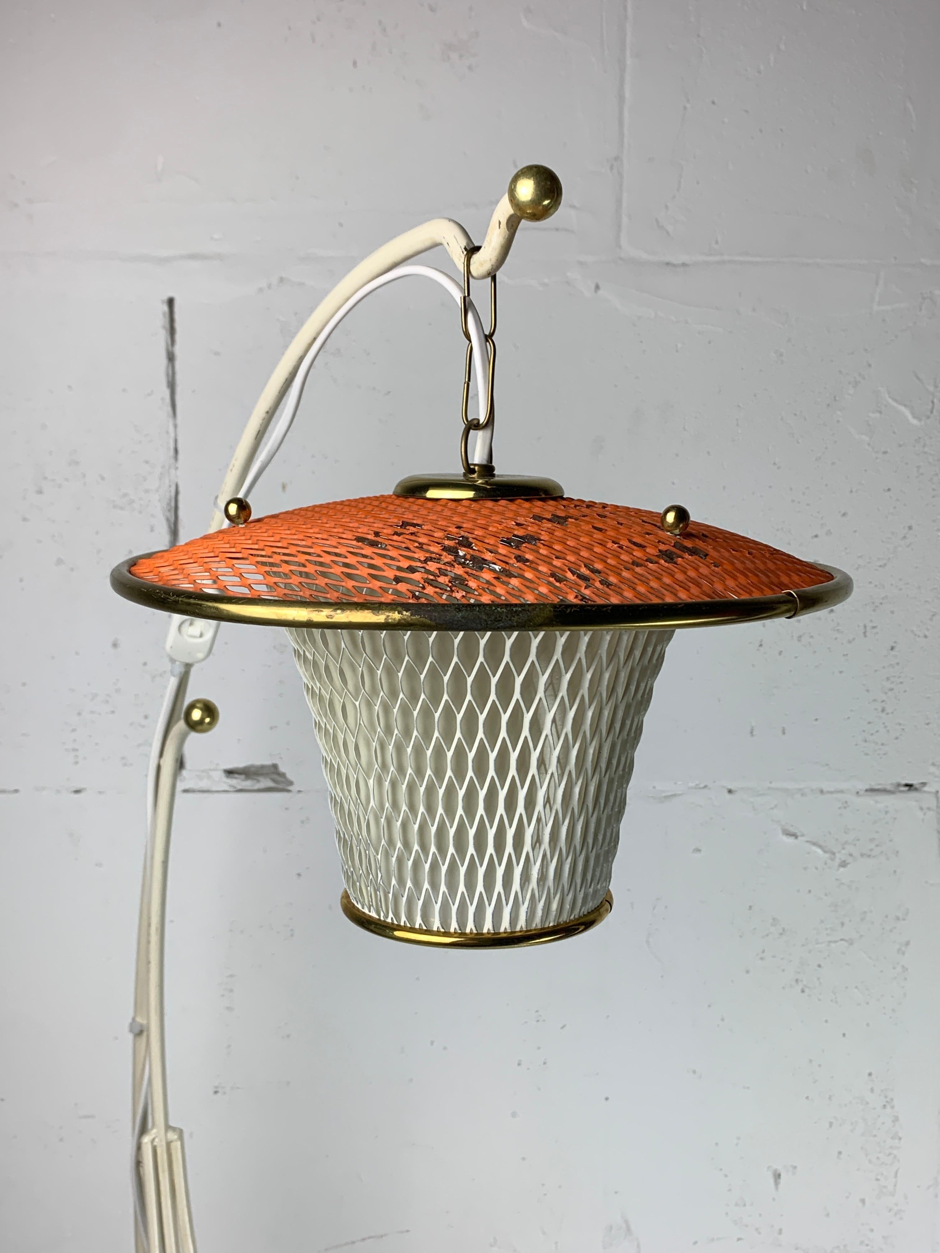 Lampadaire bas à lanterne rockabilly français du milieu du siècle, années 1950 en vente 2