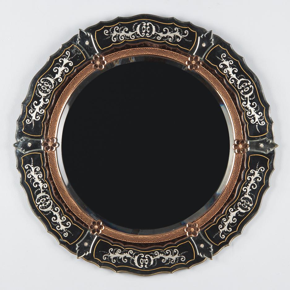 Midcentury French Round Venetian Mirror For Sale 8
