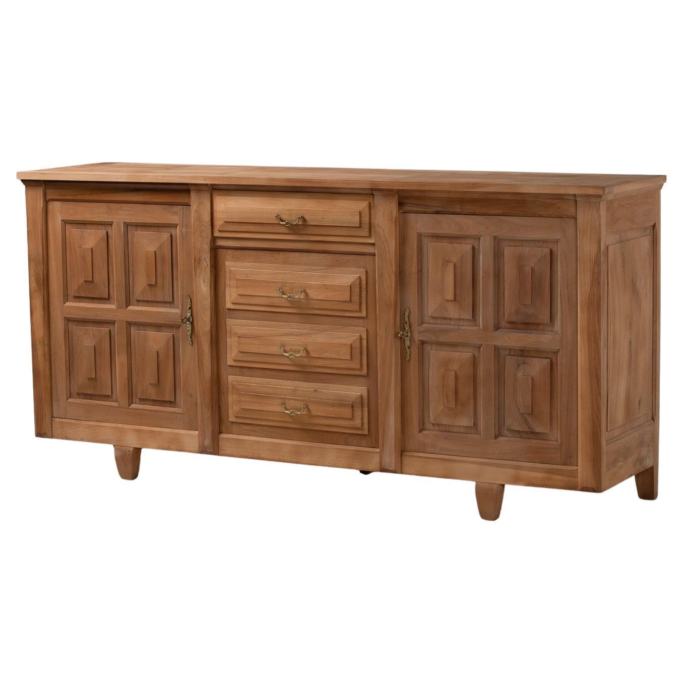 Buffet français du milieu du siècle en Oak massif, années 1950