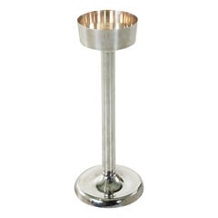 Retro Midcentury French Silver Plate Champagne Bucket Stand with Insert