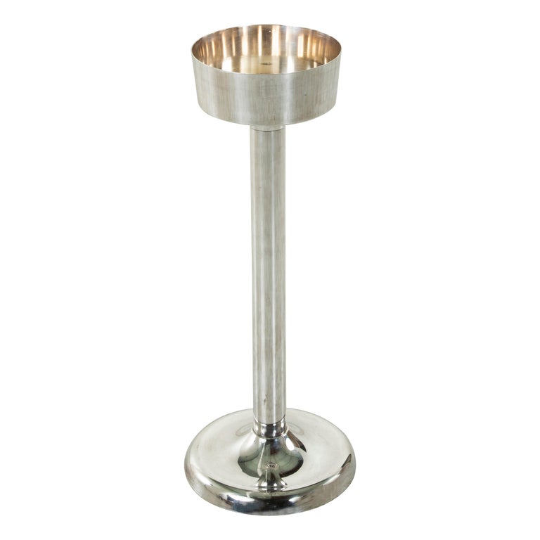 Midcentury French Silver Plate Champagne Bucket Stand with Insert at 1stDibs