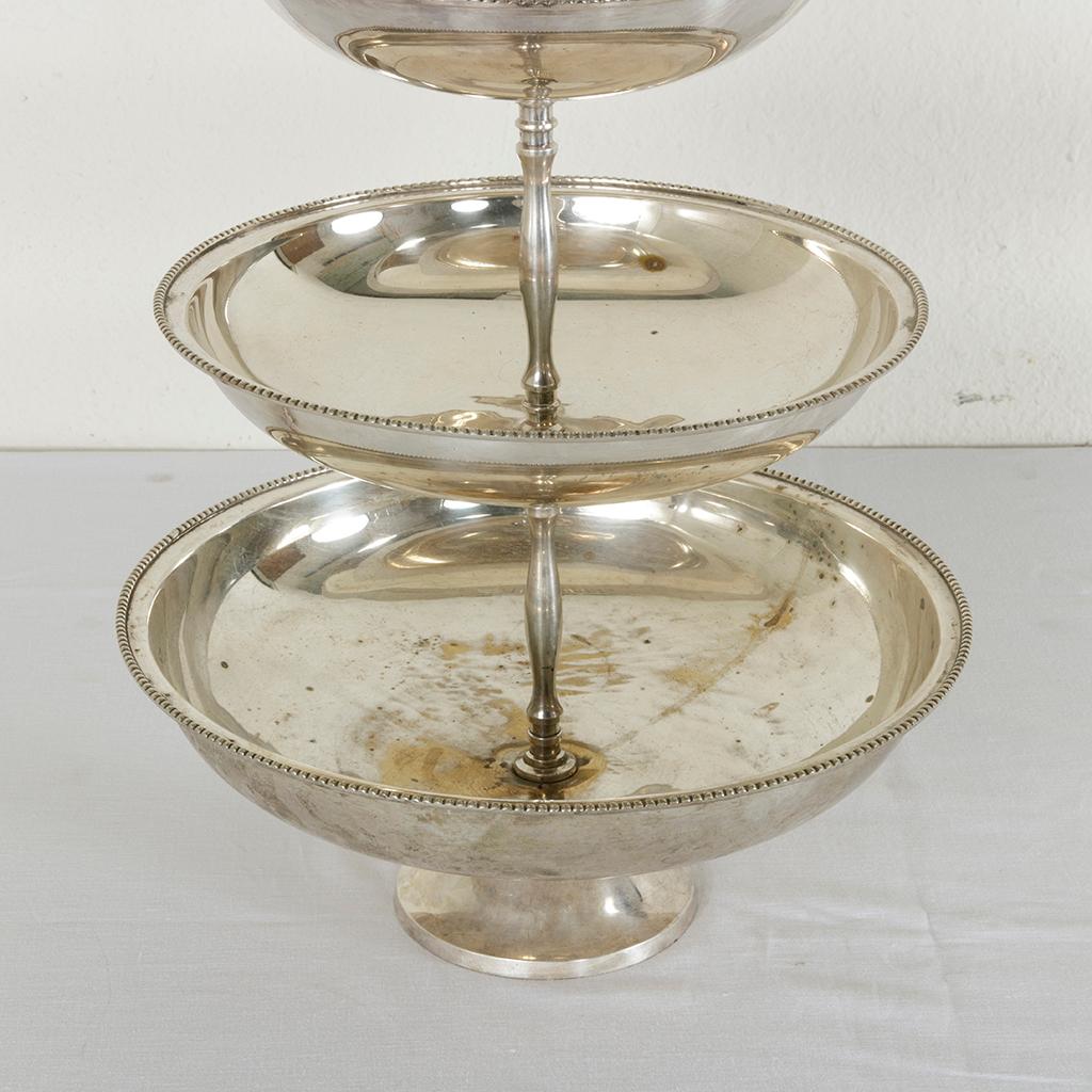 Midcentury French Silver Plate Four-Tiered Epergne, Compote, or Serving Piece 4