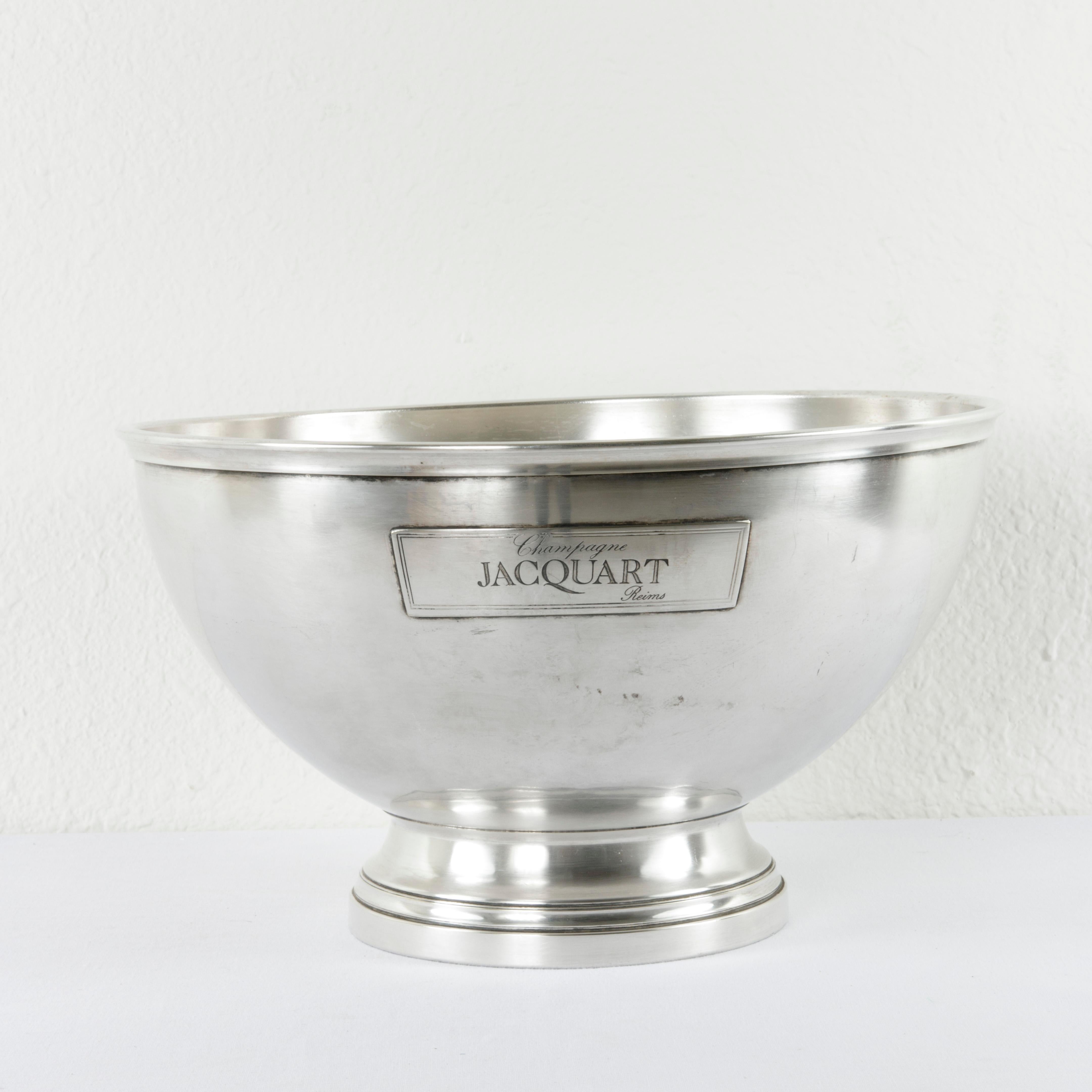 Midcentury French Silver Plate Jacquart Hotel Champagne Bucket for Four Bottles In Good Condition In Fayetteville, AR