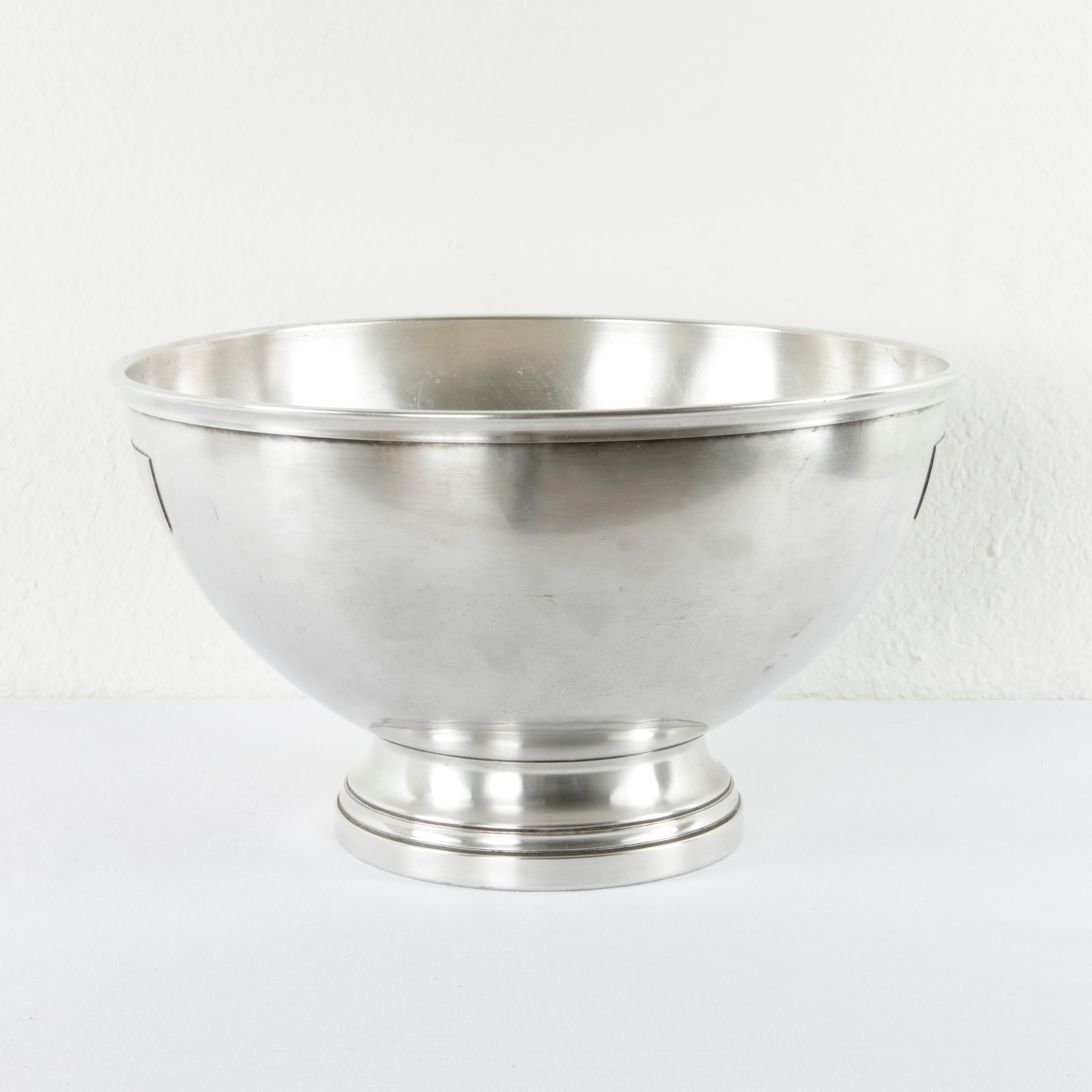 20th Century Midcentury French Silver Plate Jacquart Hotel Champagne Bucket for Four Bottles