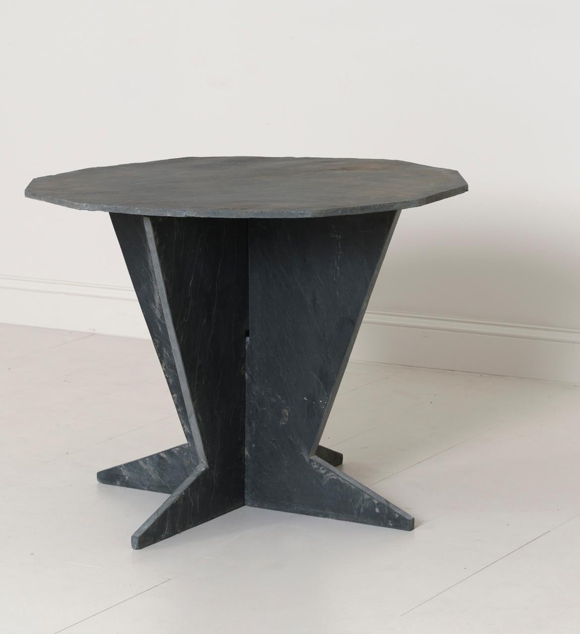 Hand-Crafted Midcentury French Slate Center Table from Trelaze