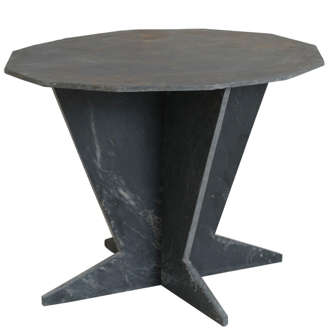 Midcentury French Slate Center Table from Trelaze