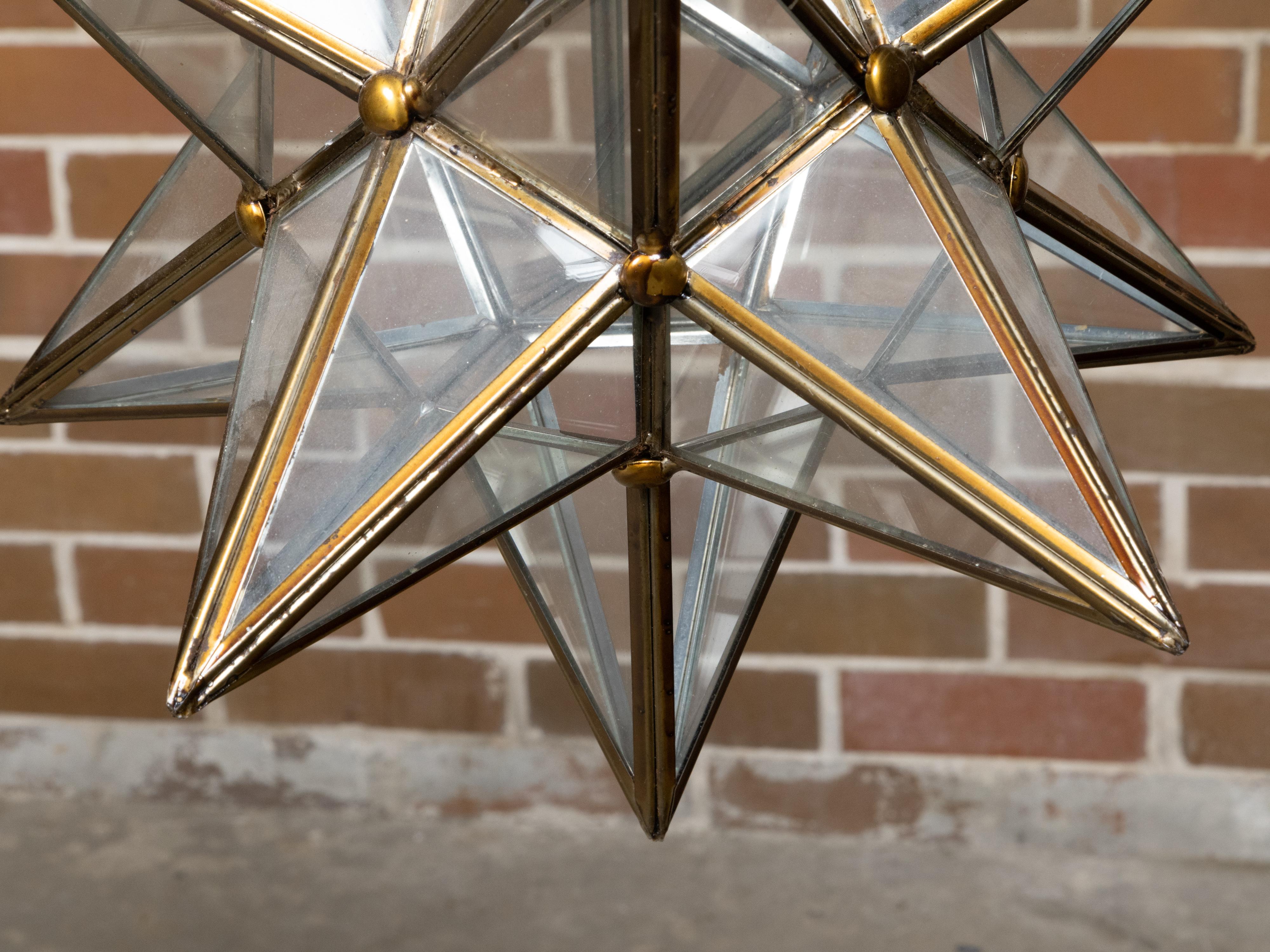Französischer Stern aus Glas und Metall aus der Mitte des Jahrhunderts mit einer Steckdose im Angebot 6