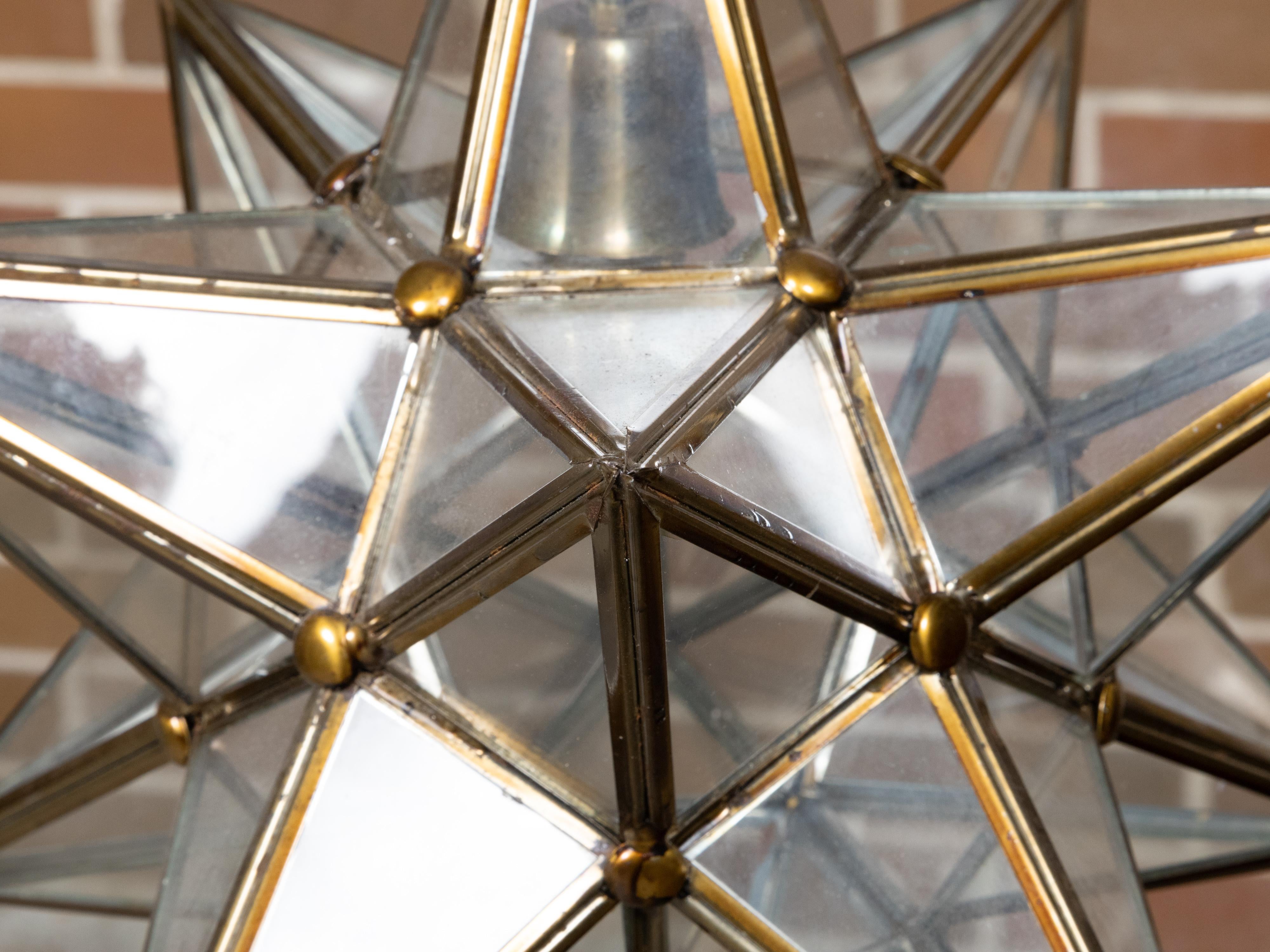 Französischer Stern aus Glas und Metall aus der Mitte des Jahrhunderts mit einer Steckdose im Angebot 9