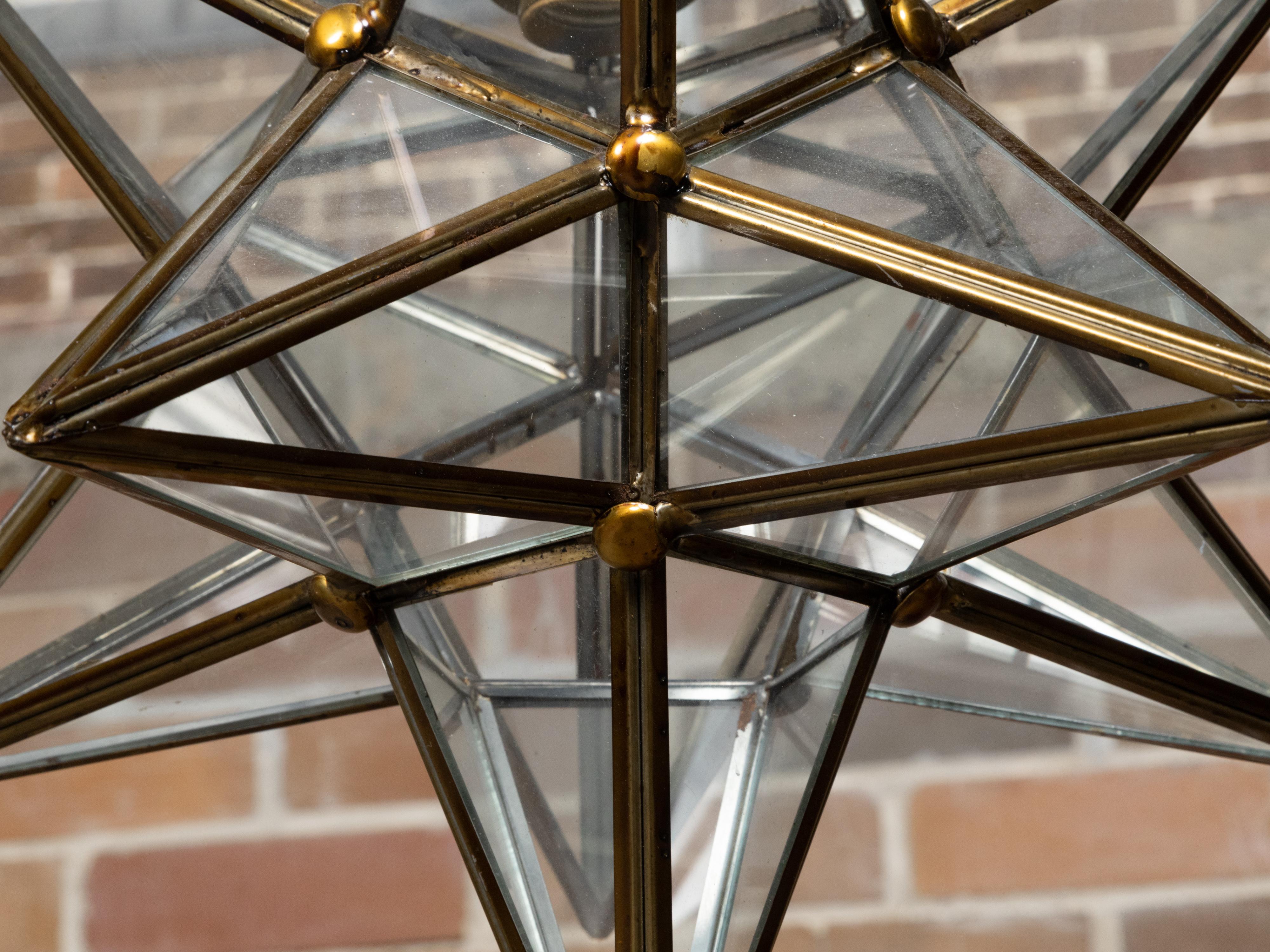 Französischer Stern aus Glas und Metall aus der Mitte des Jahrhunderts mit einer Steckdose im Angebot 4