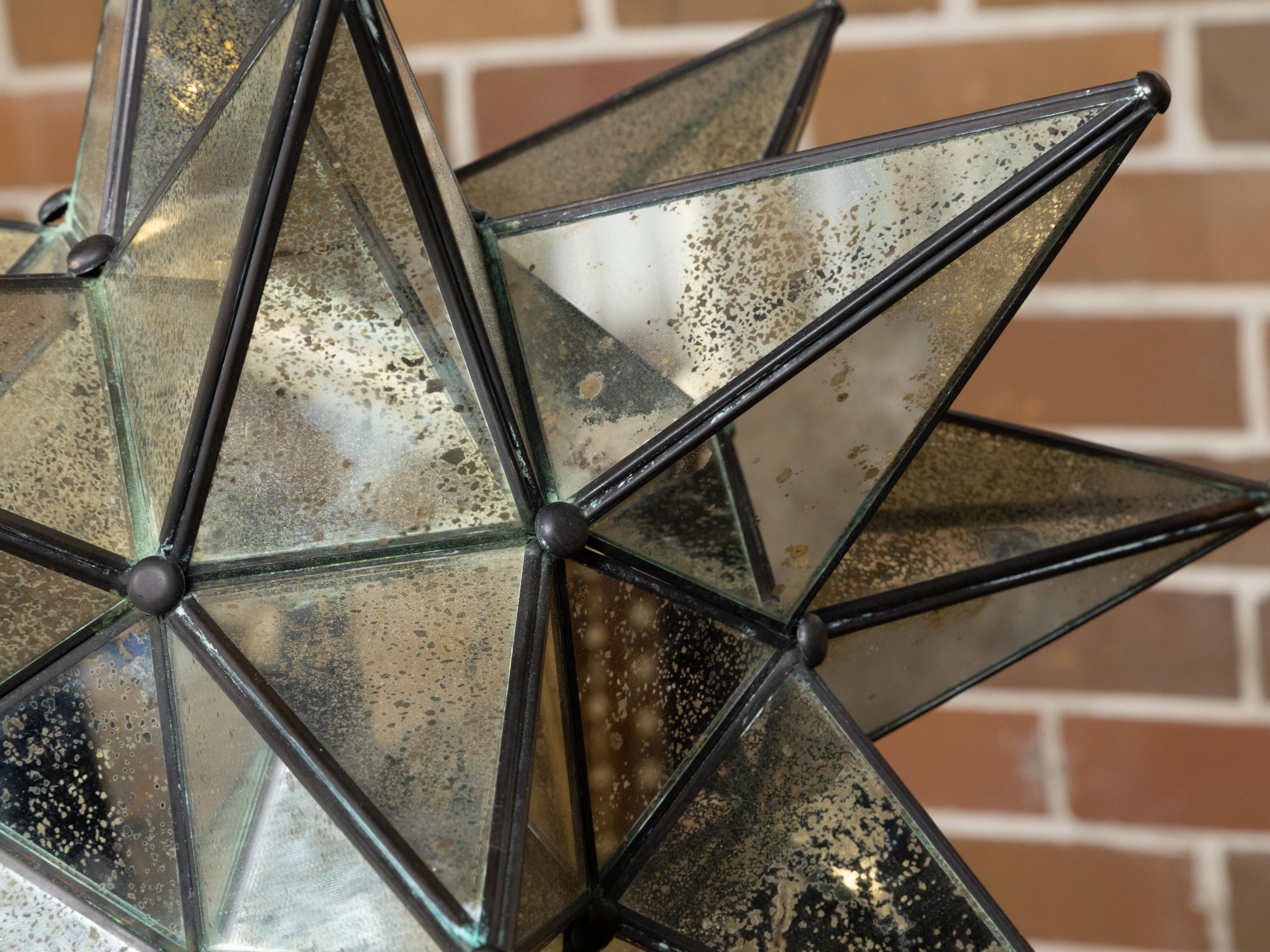 Lights en forme d'étoile avec panneaux en miroir, Midcentury French, USA Wired en vente 2