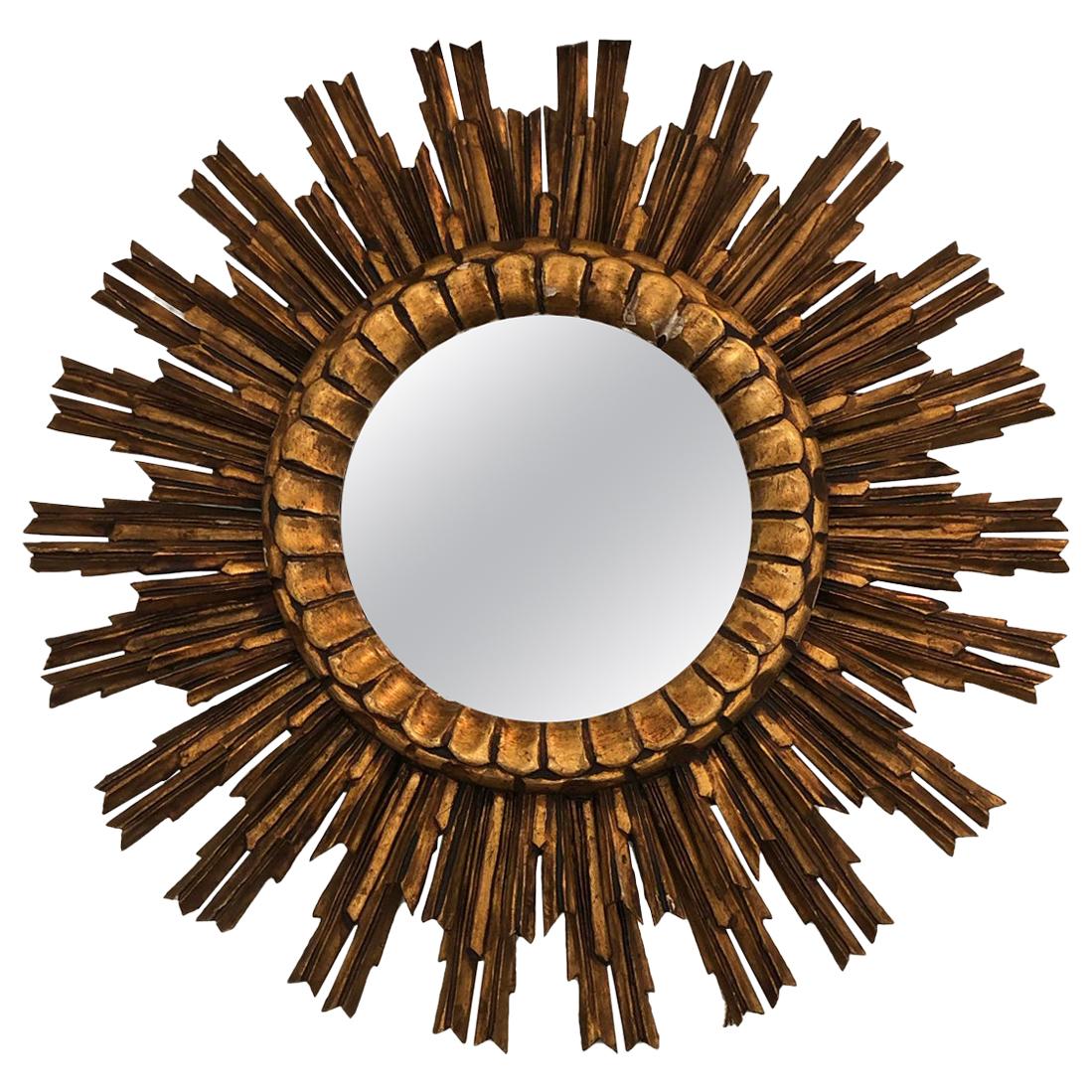 Midcentury French Starburst Sunburst Mirror