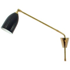 Vintage Midcentury French Swivelling Potence Wall Lamp Sconce, 1950s