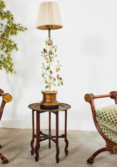 Midcentury French Tole Tree Lamp by Leonard Foss