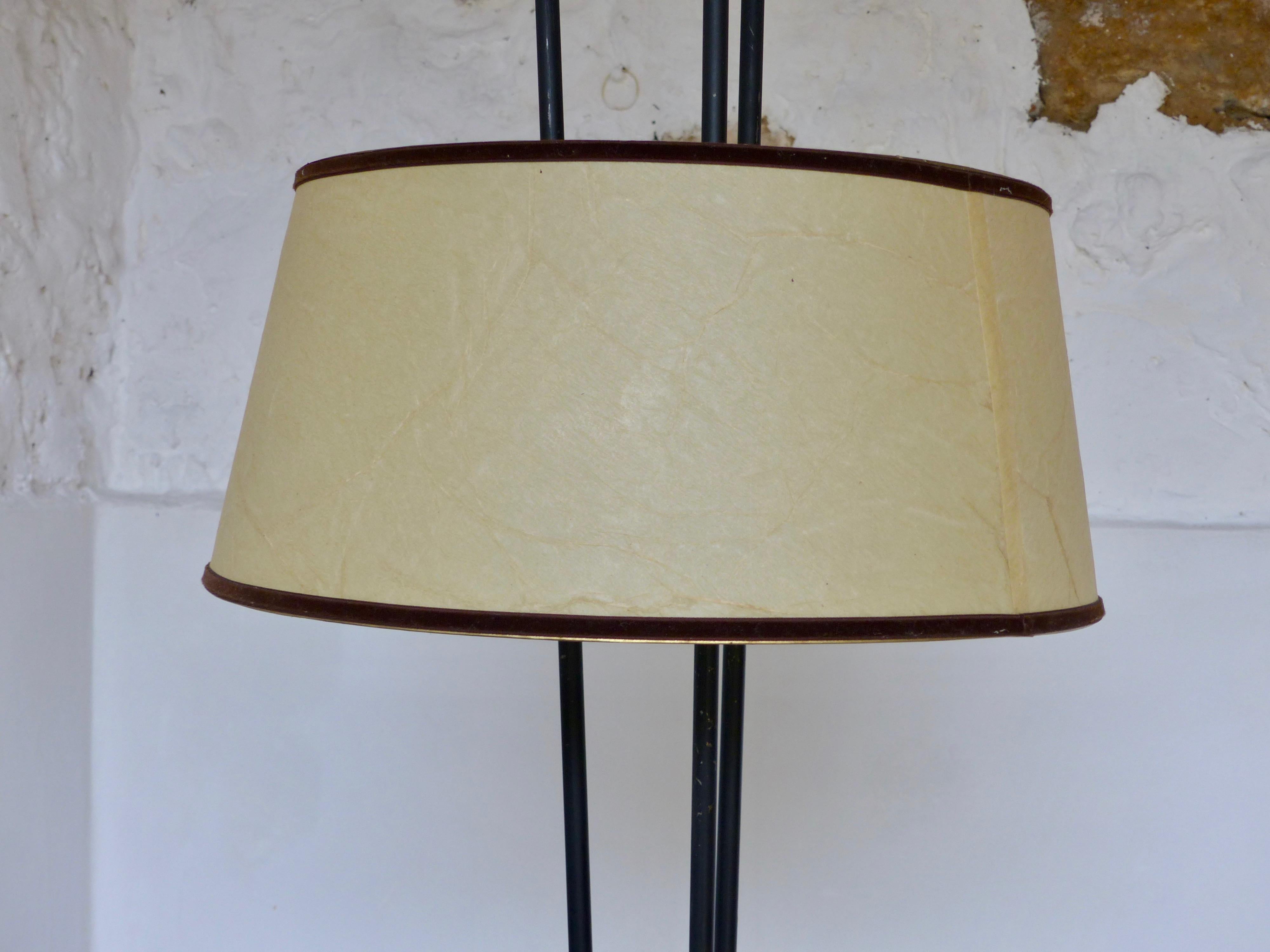 Metal Midcentury French Tripode Floor Lamp For Sale