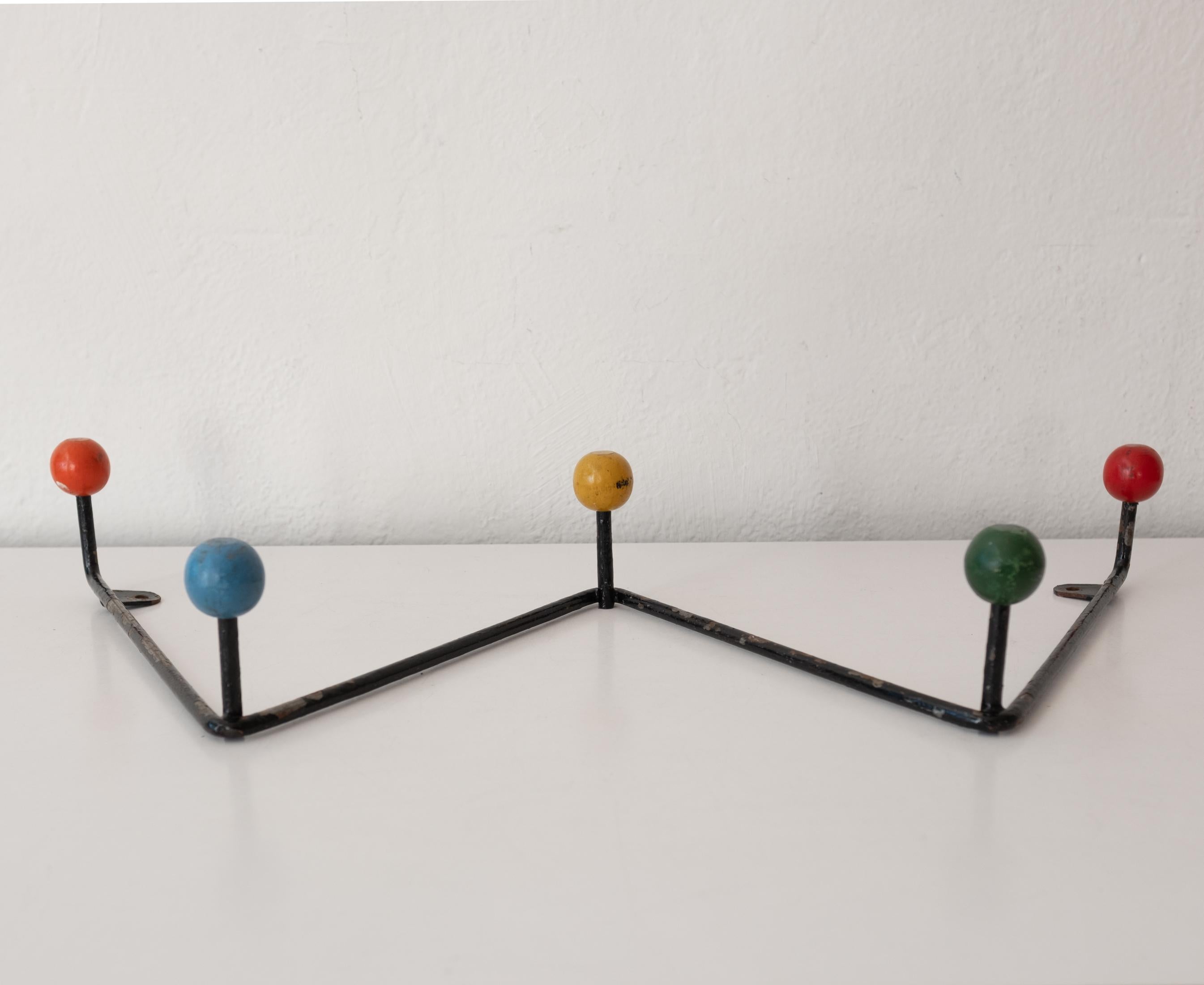 Mid-Century Modern Midcentury French Wall Hat or Coat Rack