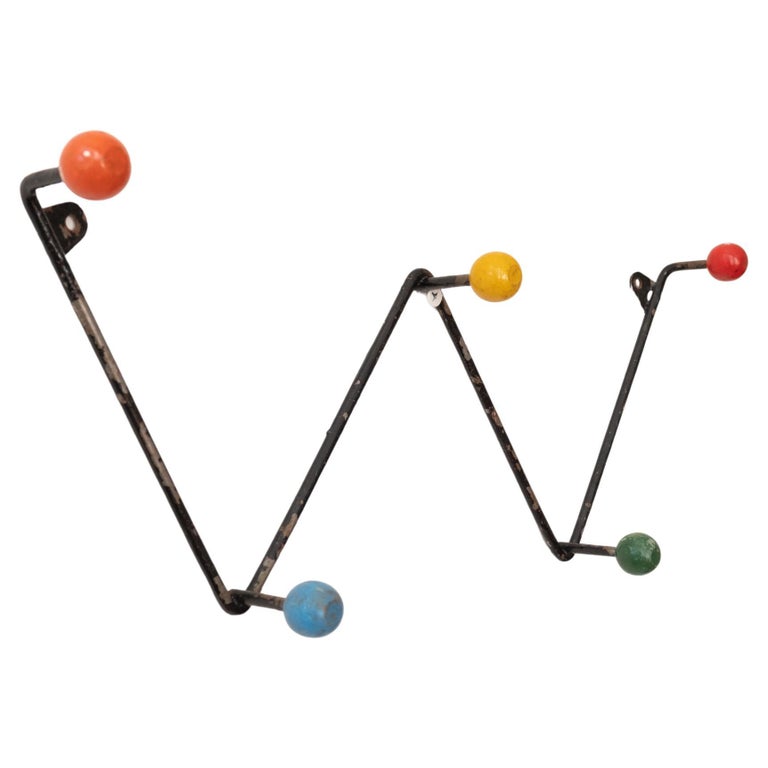 PORTE MANTEAUX BOULE mural Vintage En Bois EUR 12,00 - FR