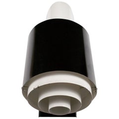 Midcentury French Wall Lamp Jackfluor by Novalux, Black and White Metal, 1950s