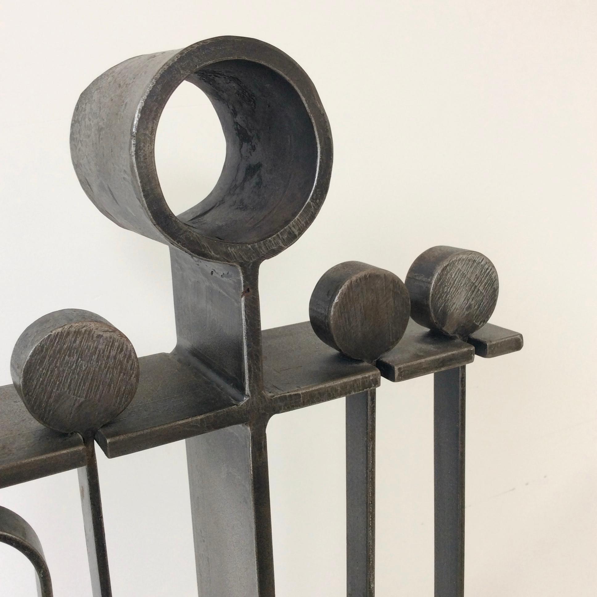 Midcentury French Wrought Iron Fireplace Tools, circa 1960 3