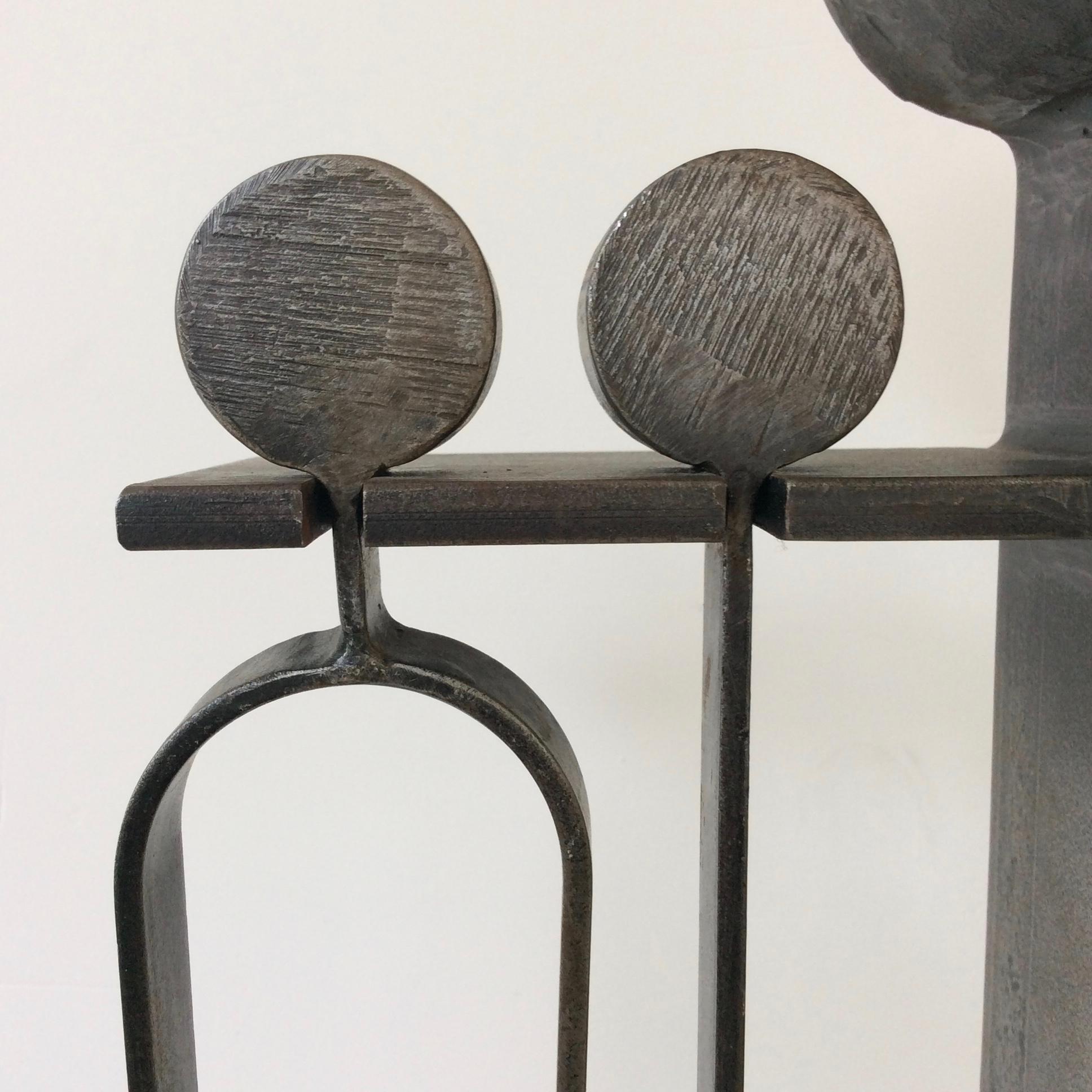 Midcentury French Wrought Iron Fireplace Tools, circa 1960 4