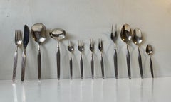 Midcentury Frigast Savoy Silver P Cutlery Set for 12 Persons by Henning Seidelin