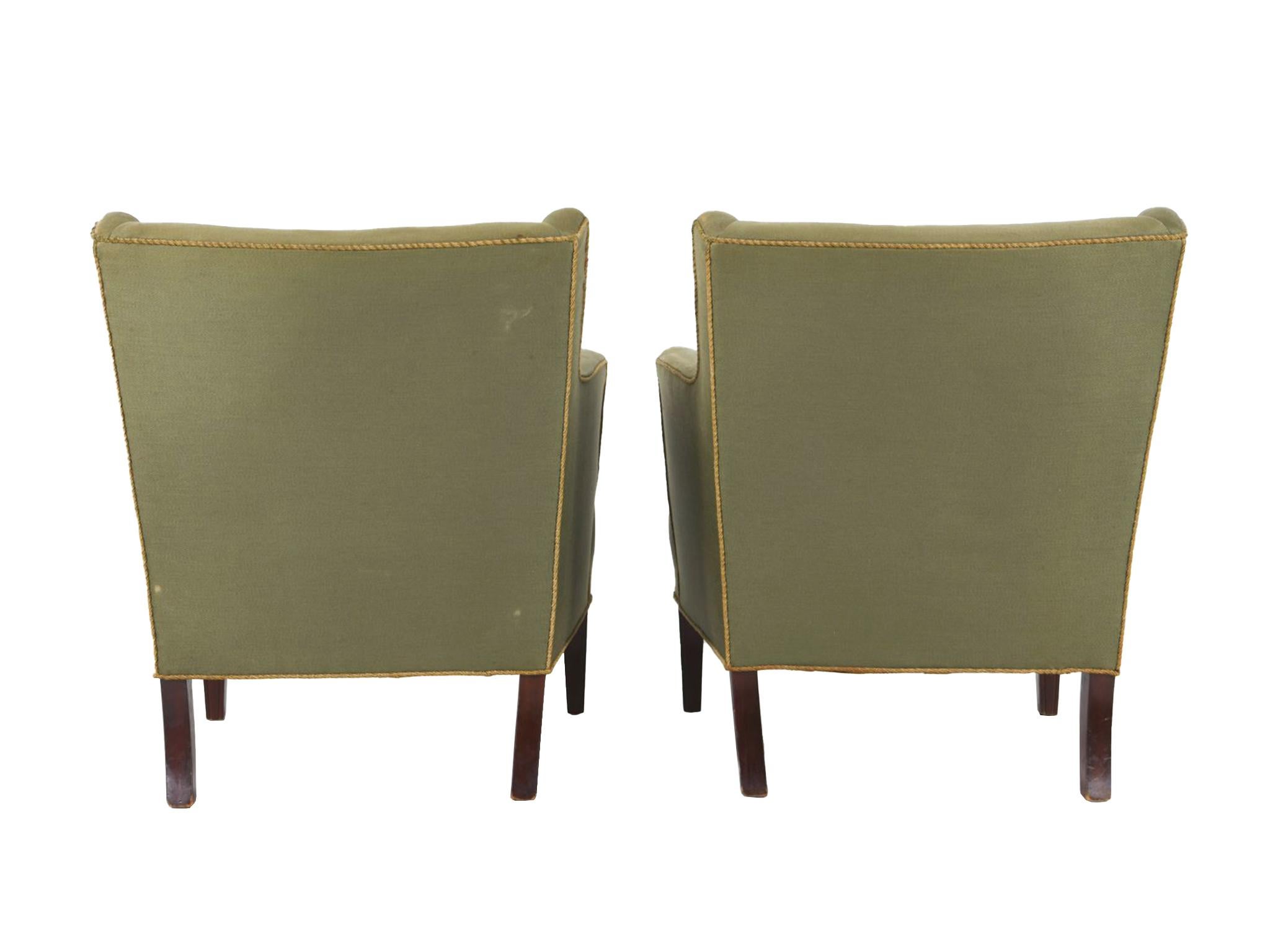 Pareja de sillones Frits Henningsen de mediados de siglo Danés en venta