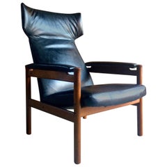 Midcentury Fritz Hansen Wing Chair Model 4365 by Soren Hansen Danish, 1960