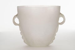 Midcentury Frosted White Scarvo Bianco Murano Style Vase
