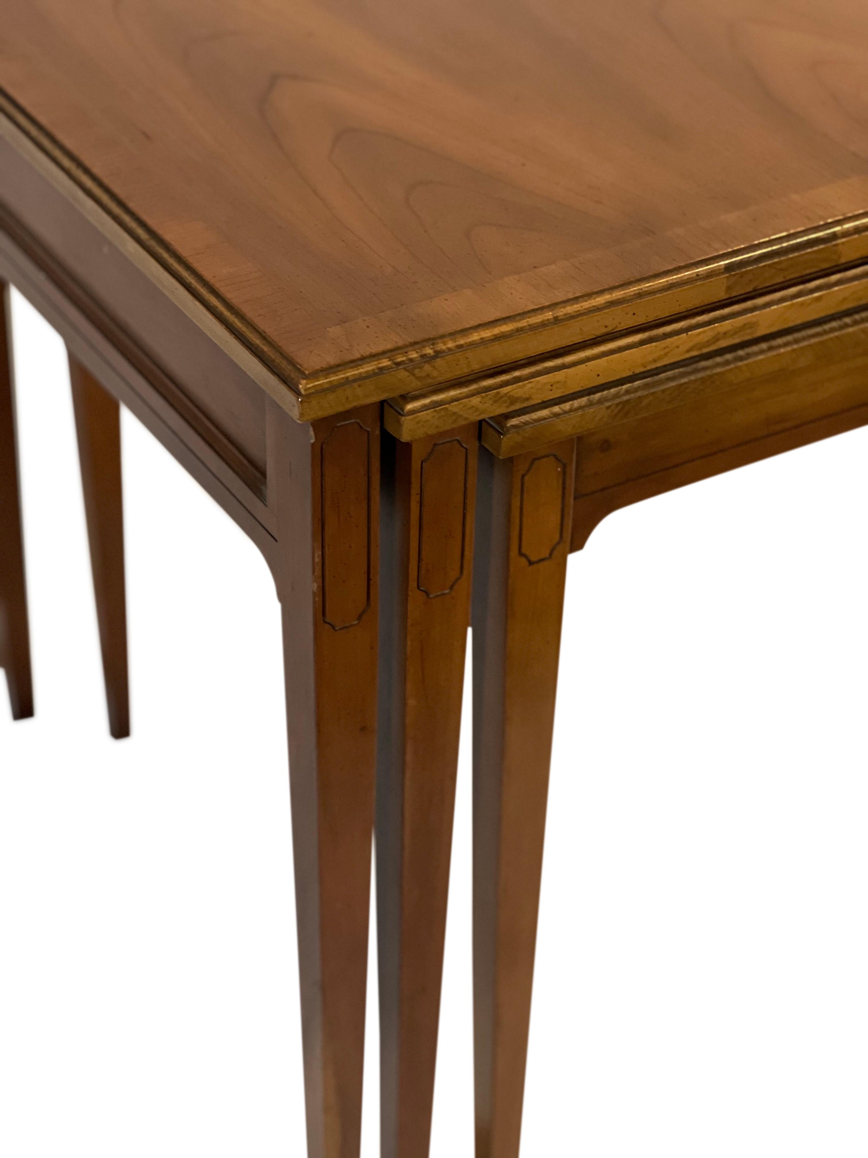 Midcentury Fruitwood Nesting Tables by Heritage, Set of 3 For Sale 3