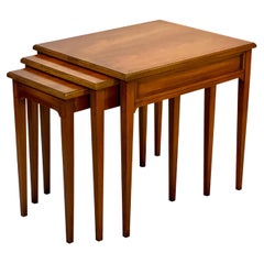 Midcentury Fruitwood Nesting Tables by Heritage, Set of 3