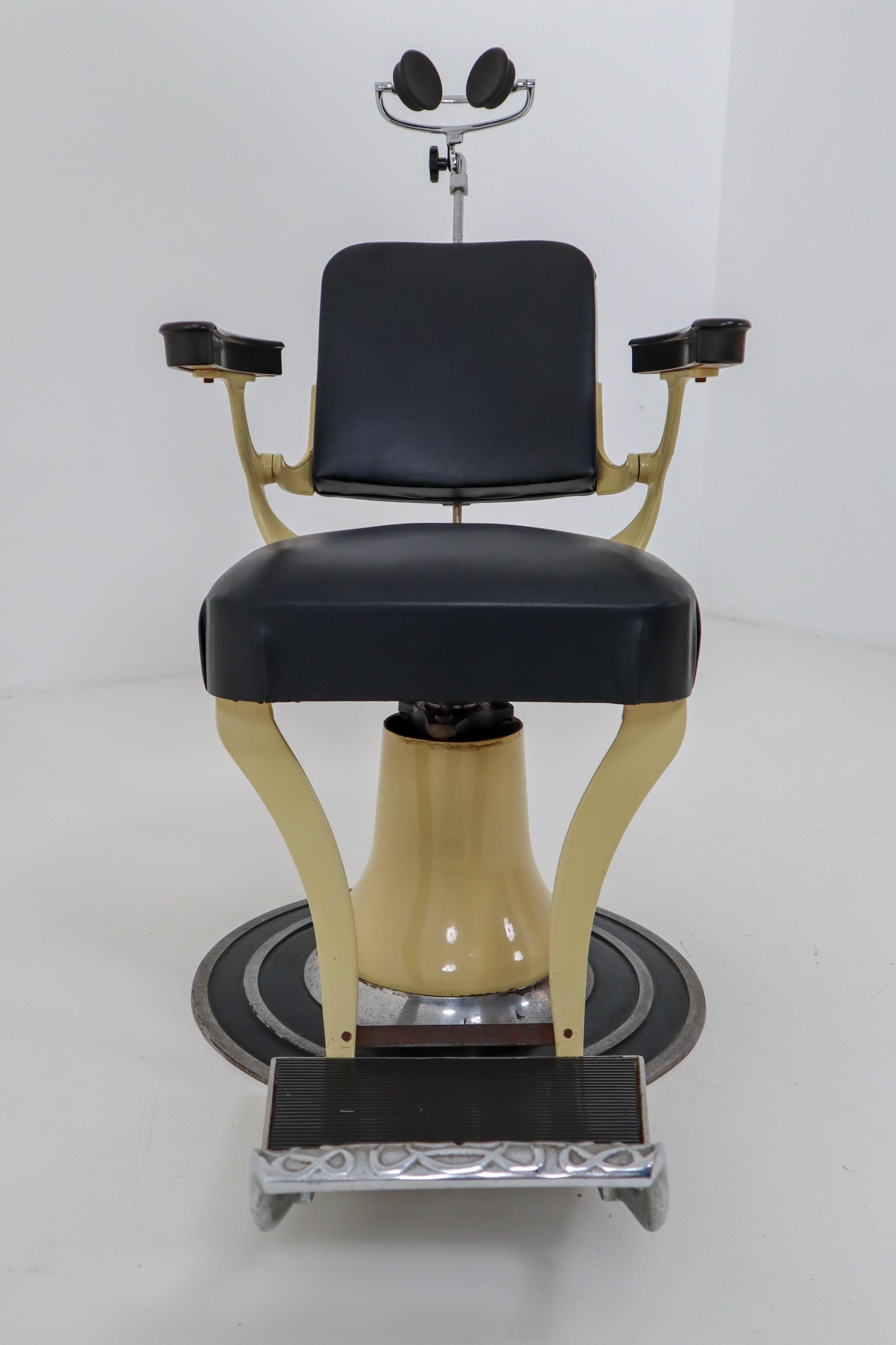 Mid-Century Modern Midcentury Full, Functional Barber, Dentist Chair from the 1930s, France