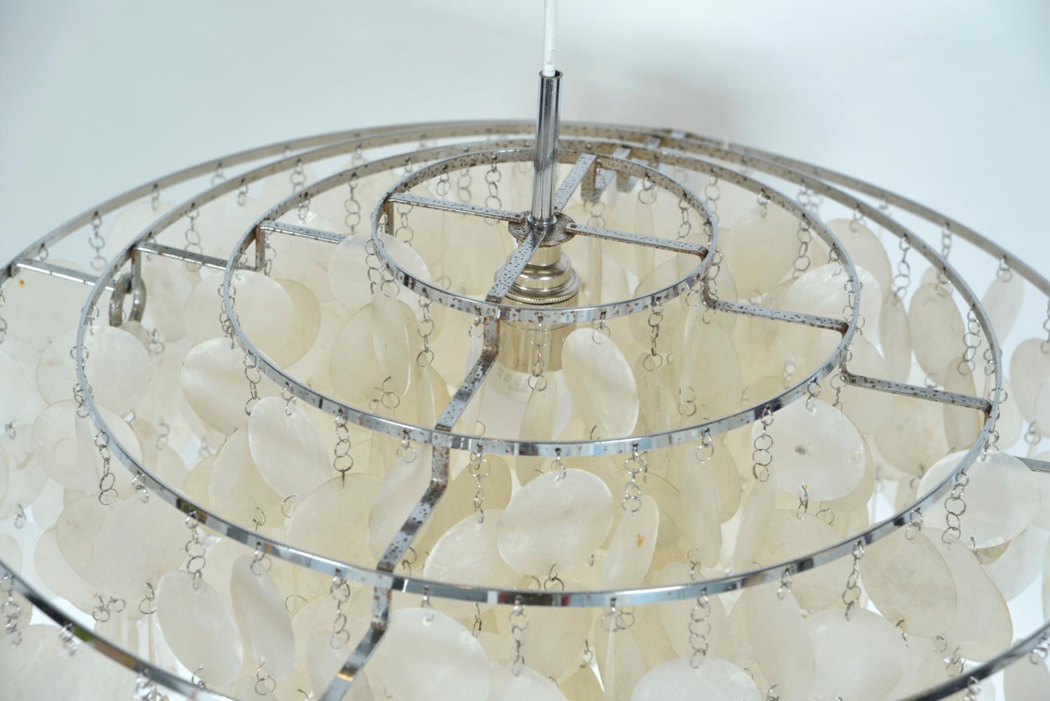 Mediados de siglo FUN 10DM Light Verner Panton Shell Chandelier Pendant for J. Luber Ag en venta 11