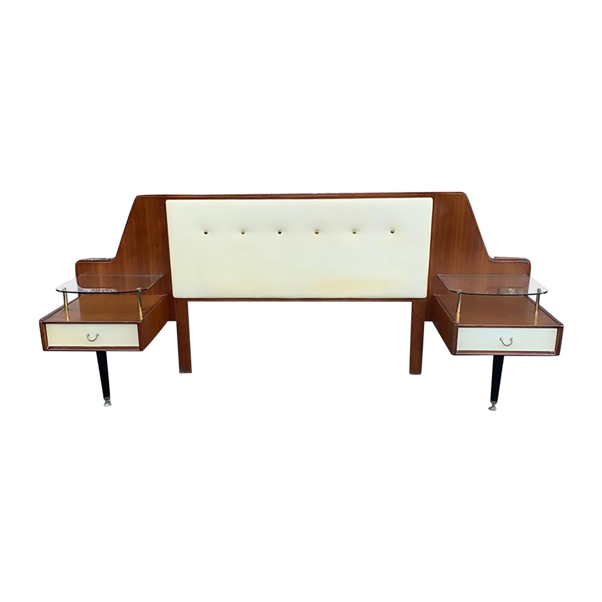 Midcentury G-Plan E.Gomme Headboard with Bedside For Sale