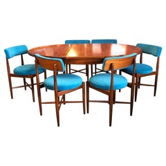 Retro Midcentury G Plan ‘Fresco’ Dining Table & 6 x Chairs by V B Wilkins, 1960s