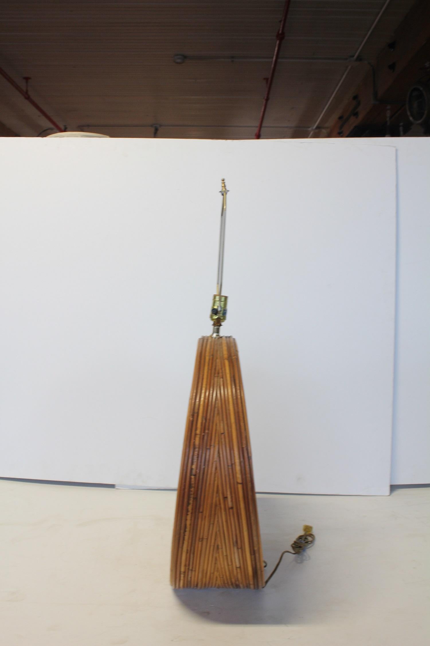 Mid-Century Modern Midcentury Gabriela Crespi Style Italian Bamboo Table Lamp
