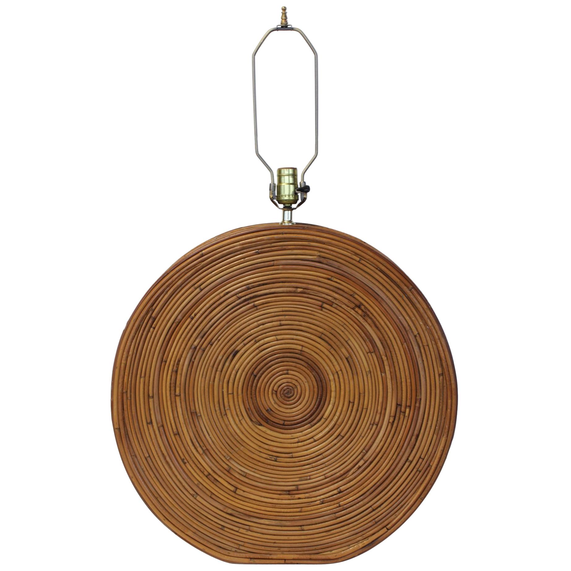 Midcentury Gabriela Crespi Style Italian Bamboo Table Lamp
