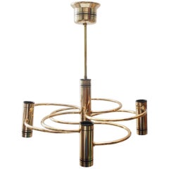 Midcentury Gaetano Sciolari Leola Series  5 Lights Small Chandelier, 1970s