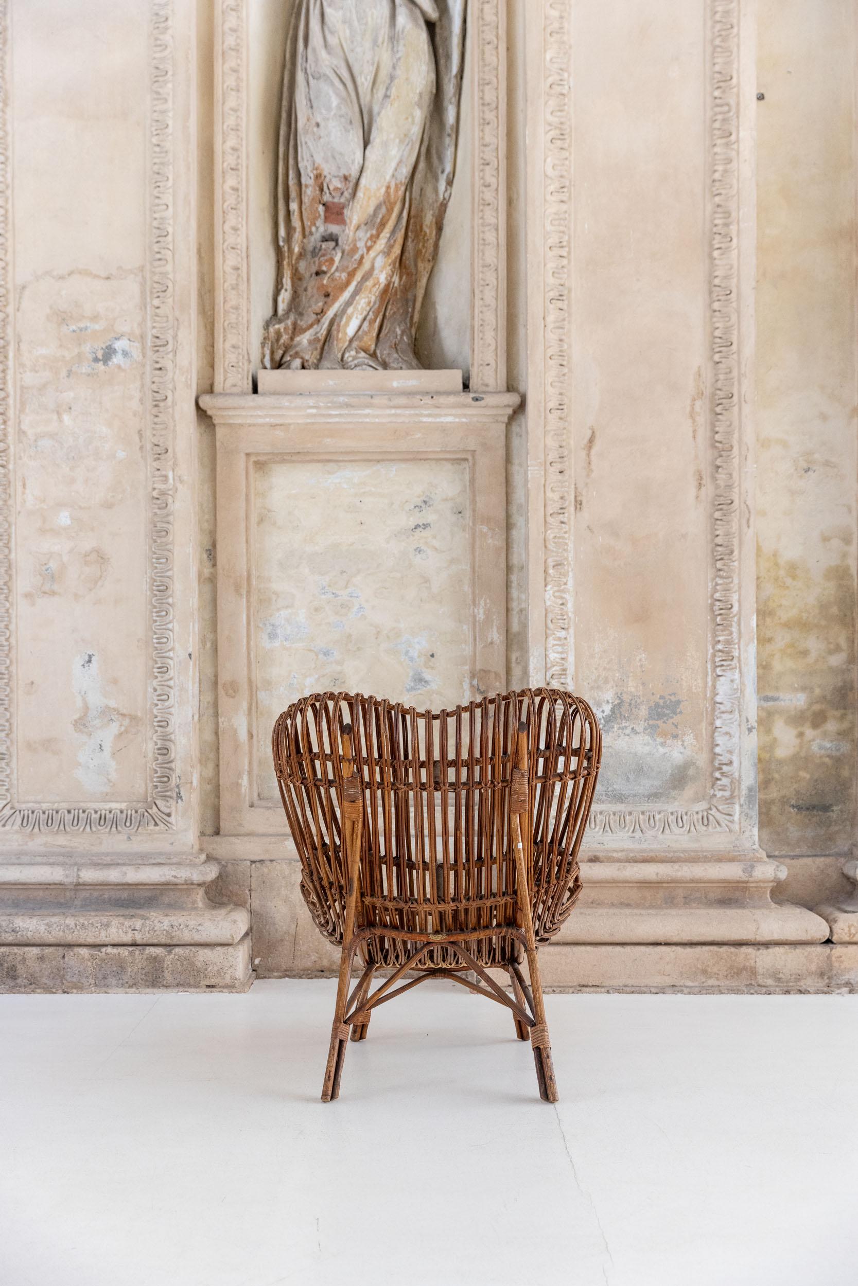 Midcentury Gala armchair by Franco Albini for Bonacina, 1951  In Excellent Condition In Piacenza, Italy