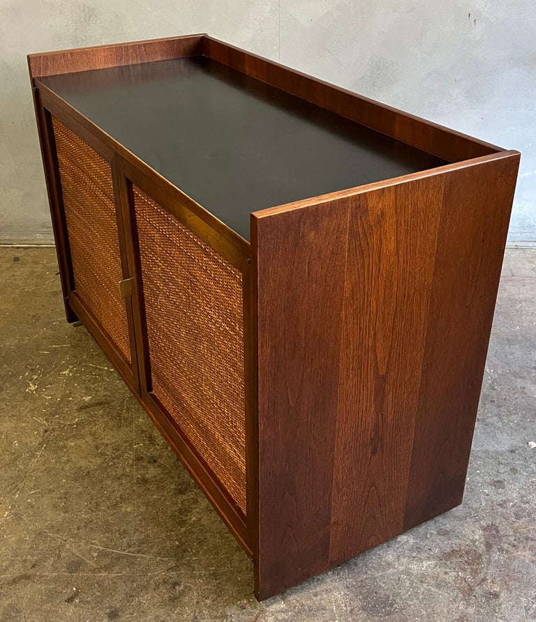Midcentury Gallery Top Cane Door Credenza Jack Cartwright For Founders