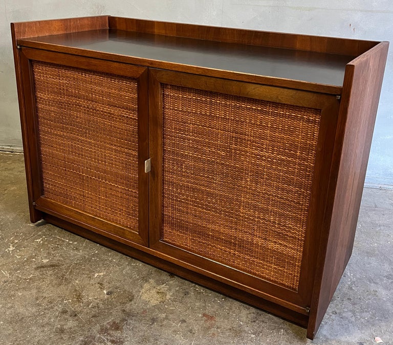Midcentury Gallery Top Cane Door Credenza Jack Cartwright For Founders