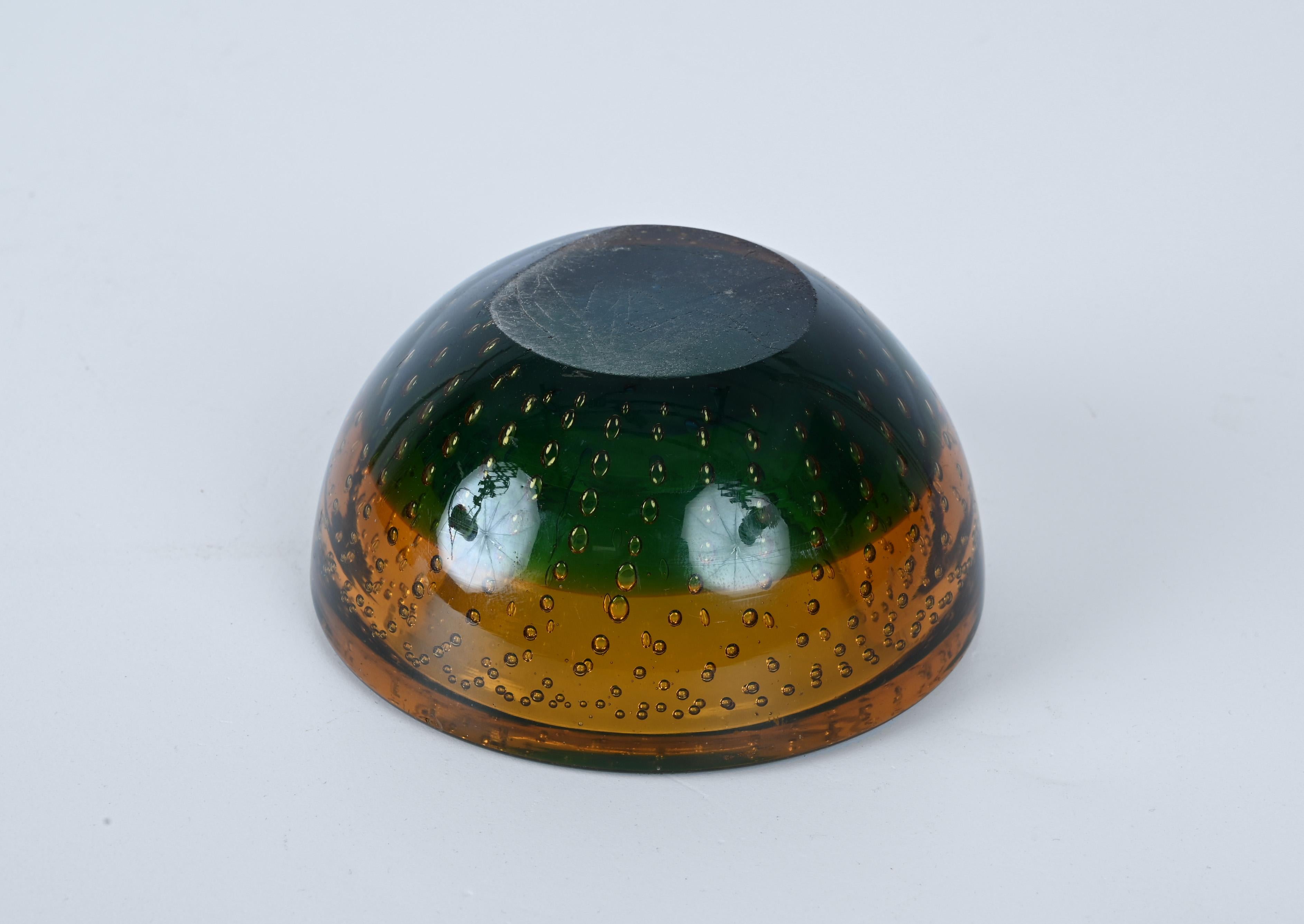 Mid-Century Galliano Ferro Multicolor Murano Art Glass Bullicante Bowl, 1960s 4