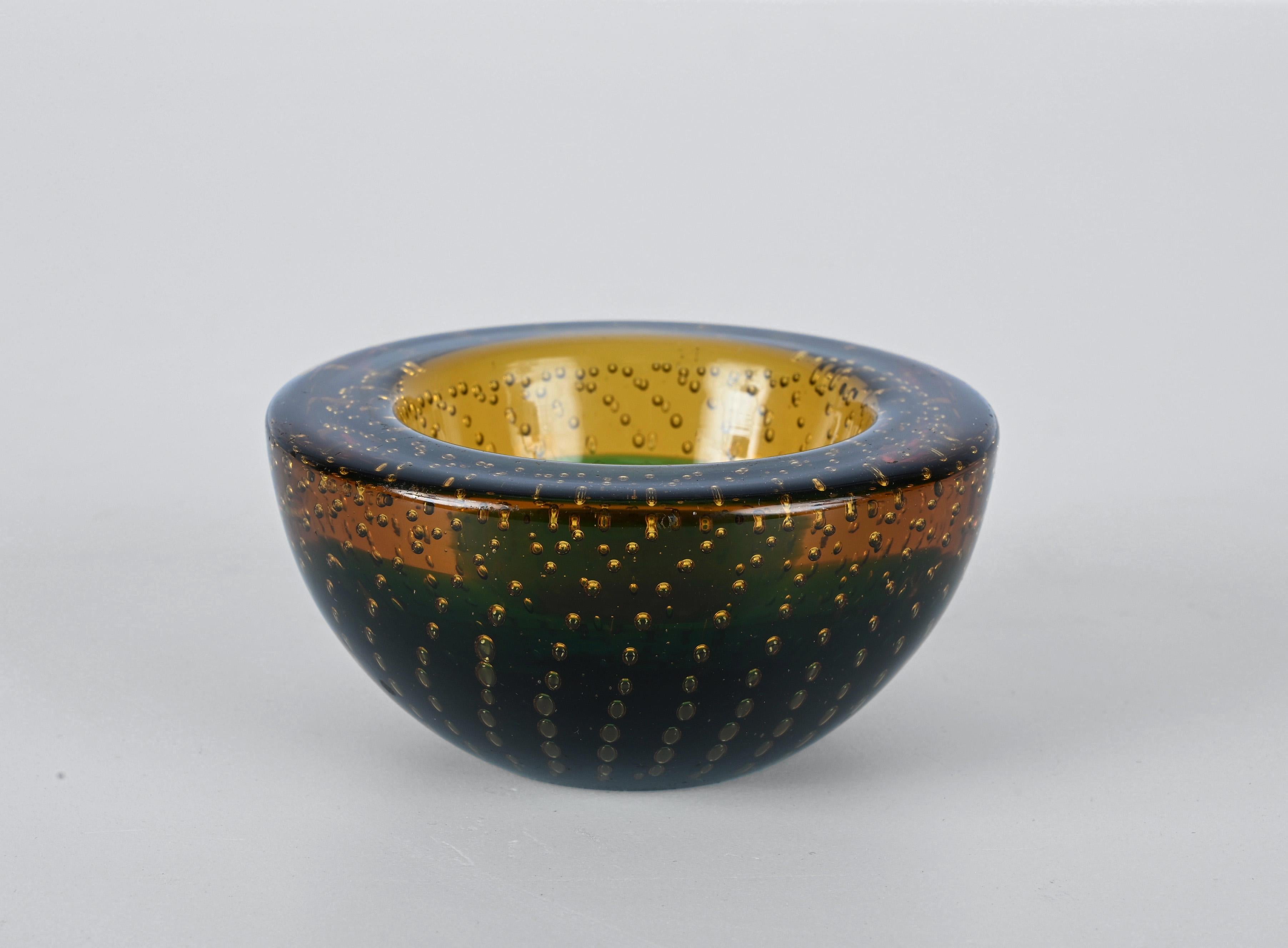 Mid-Century Galliano Ferro Multicolor Murano Art Glass Bullicante Bowl, 1960s 5