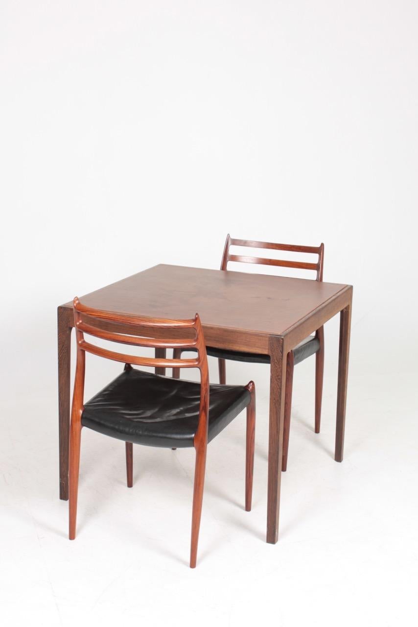 Midcentury Game Table in Wenge and Patinated Leather by Pontoppidan, 1950s 2