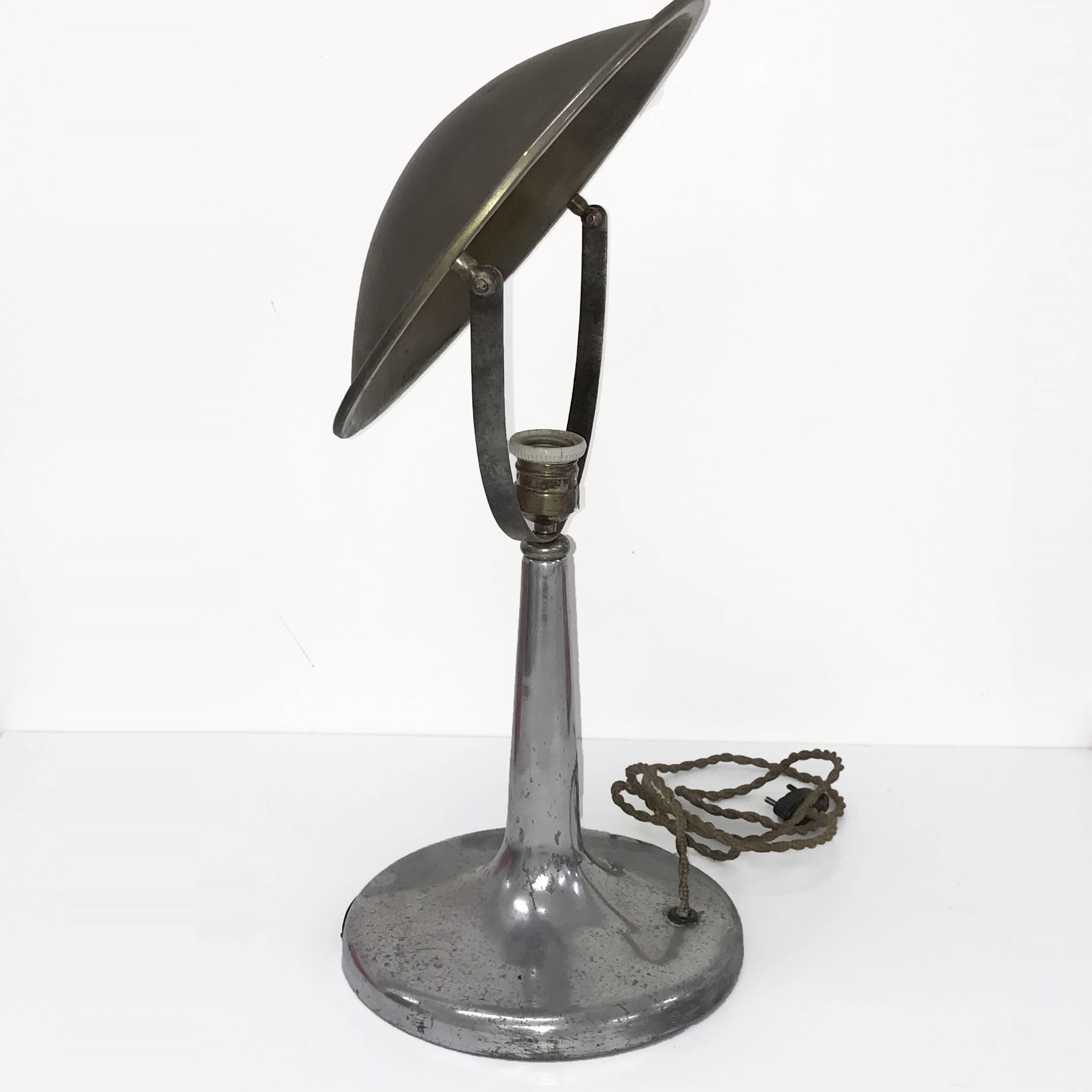 Art Deco Midcentury Gardoncini Italian Italian Adjustable Table Lamp for Zerowatt, 1940s For Sale
