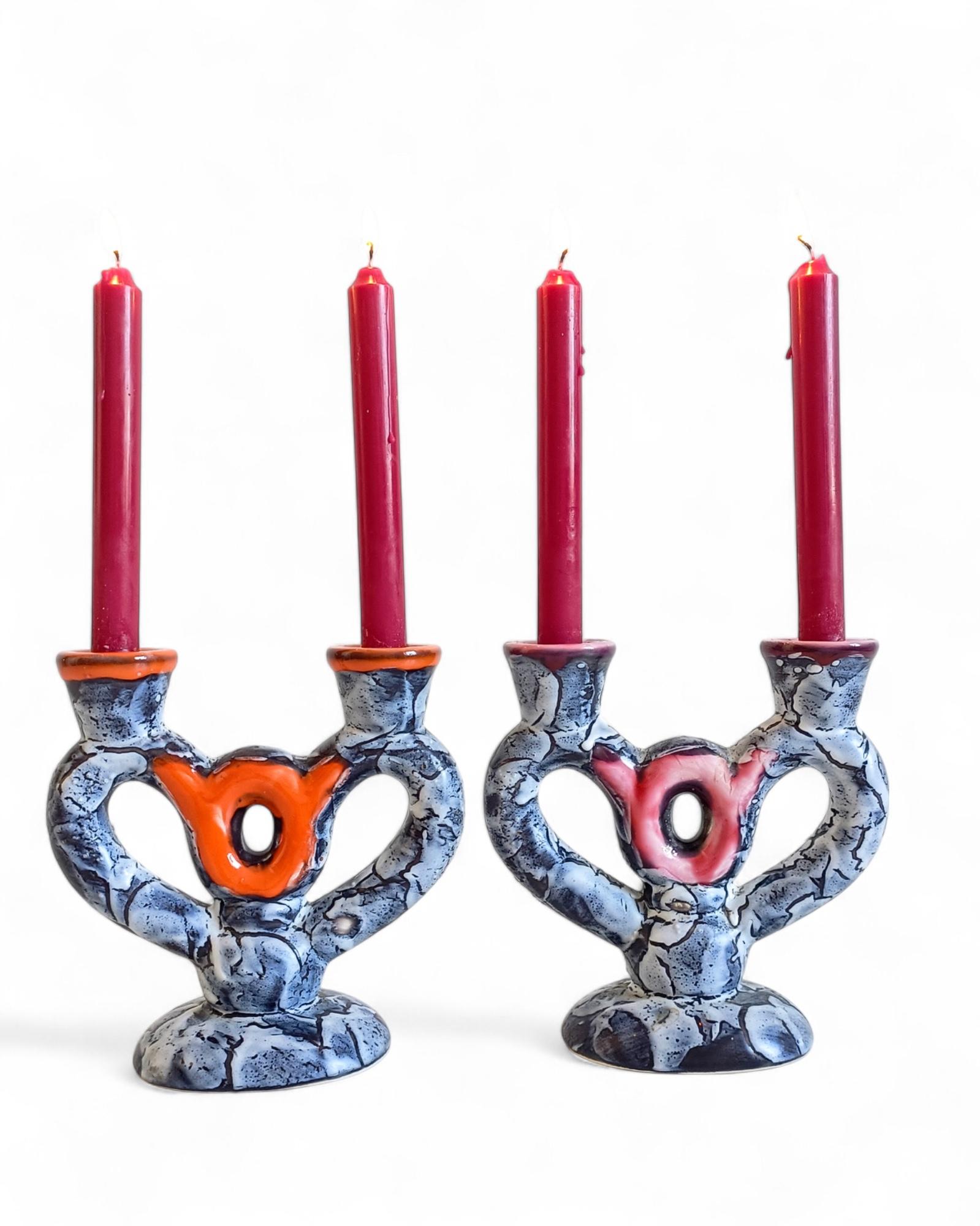 Midcentury Gaudí Style Vallauris Signed Ceramic Candelabra, France, 1950s im Angebot 2
