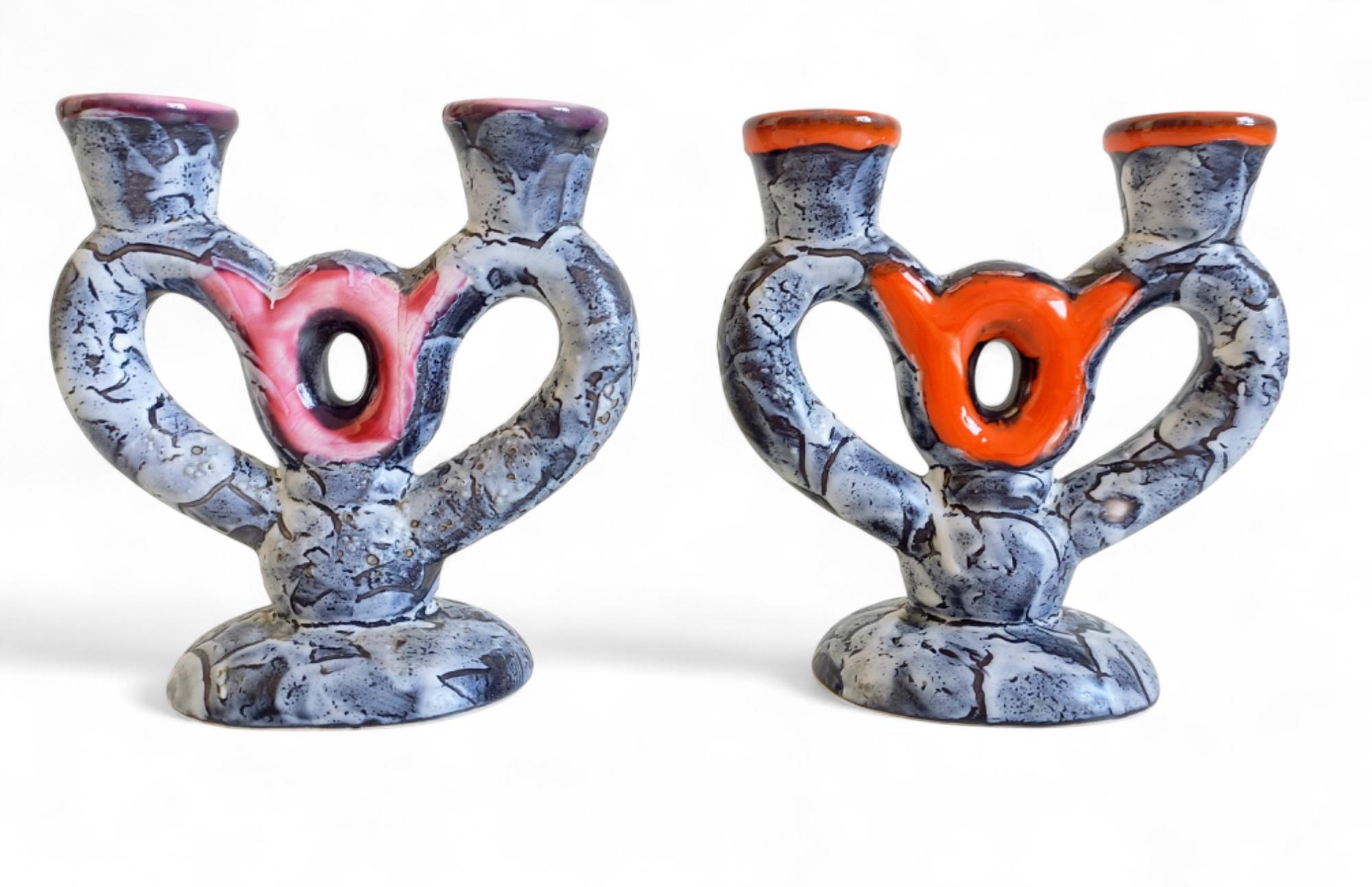 Midcentury Gaudí Style Vallauris Signed Ceramic Candelabra, France, 1950s im Angebot 3